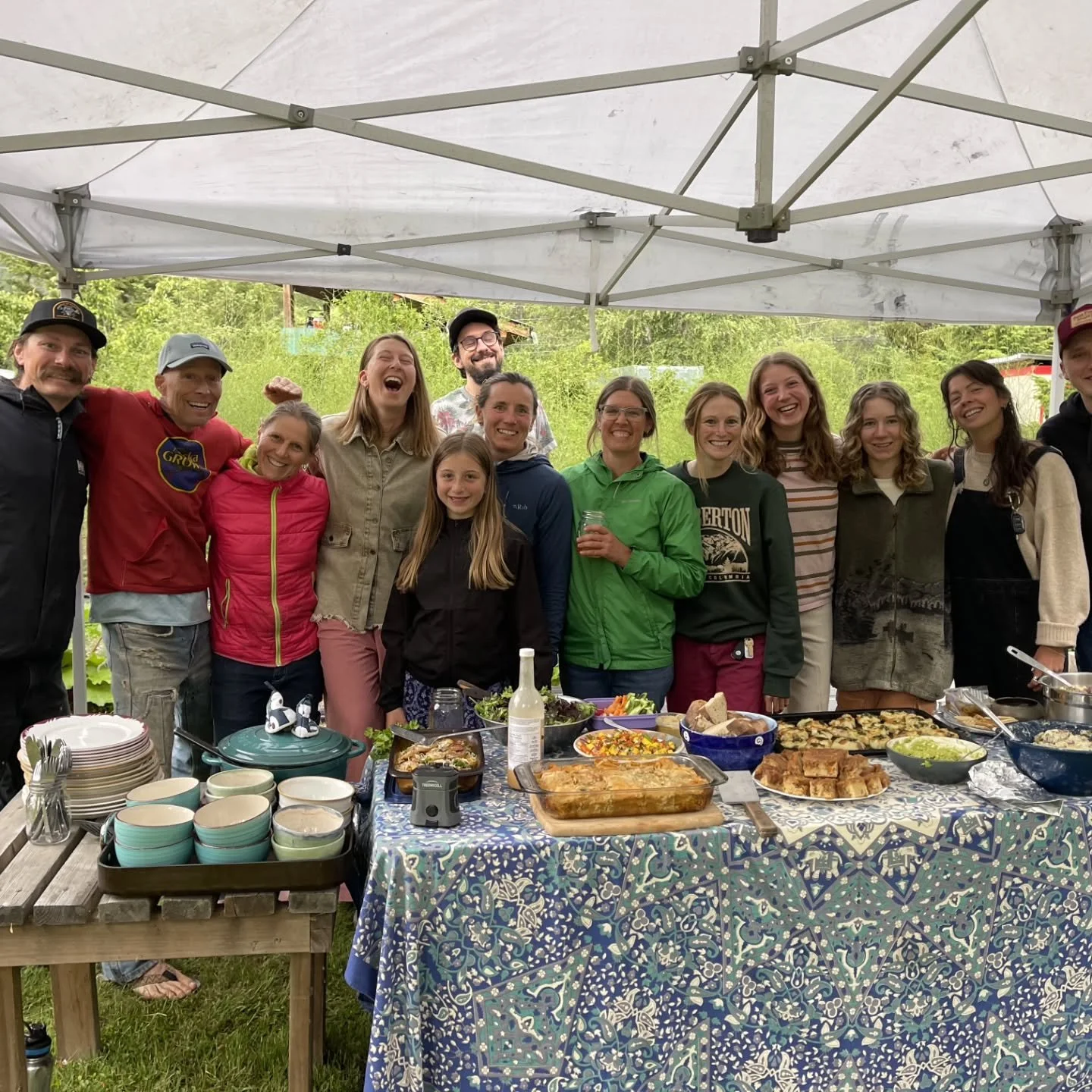 A few silly photos from our staff potluck last week!

The whole Rootdown Farm crew, plus some partners. Many returning faces this year, which we are so excited and grateful for! 

It's another all lady crew in the fields, with TJ doing some of the de