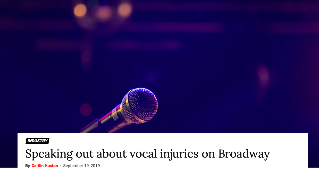 What do Broadway performers face when it comes to managing voice injury?