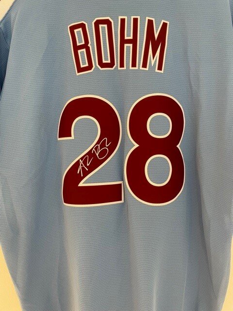 Alec Bohm Autographed Team Issued Road Jersey
