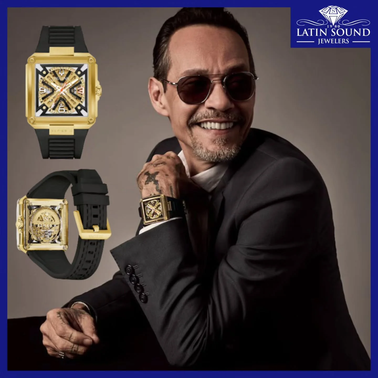 Tune in to sounds of summer with the Marc Anthony collection by Bulova, timepieces designed by the legendary musical artist, crafted with a shared cross-generational love of music, innovation, and an artistic spirit that is Bold at Heart.

Sintoniza 