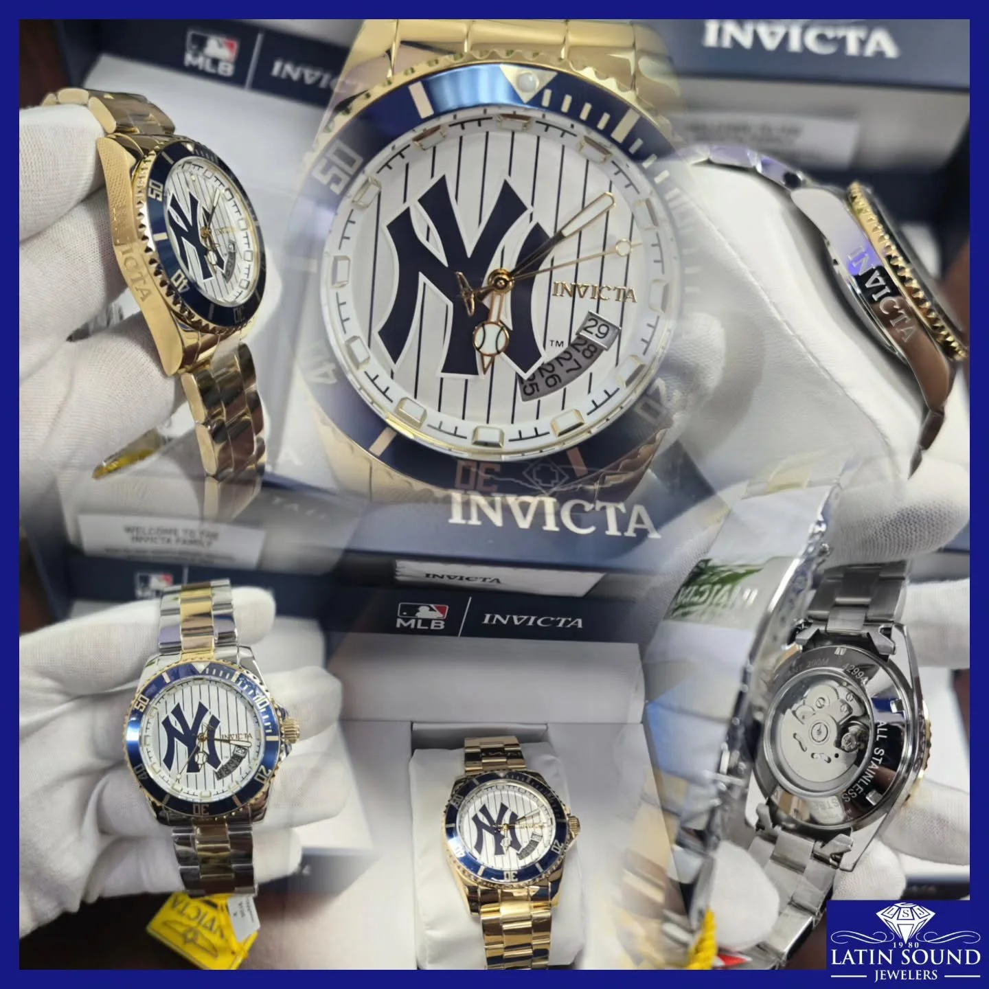 New York Yankees automatic watches available in all gold and two-tone.
💎
Relojes autom&aacute;ticos de los New York Yankees disponibles en todo oro y en dos tonos.

#latinsoundjewelers #newyorkyankees
