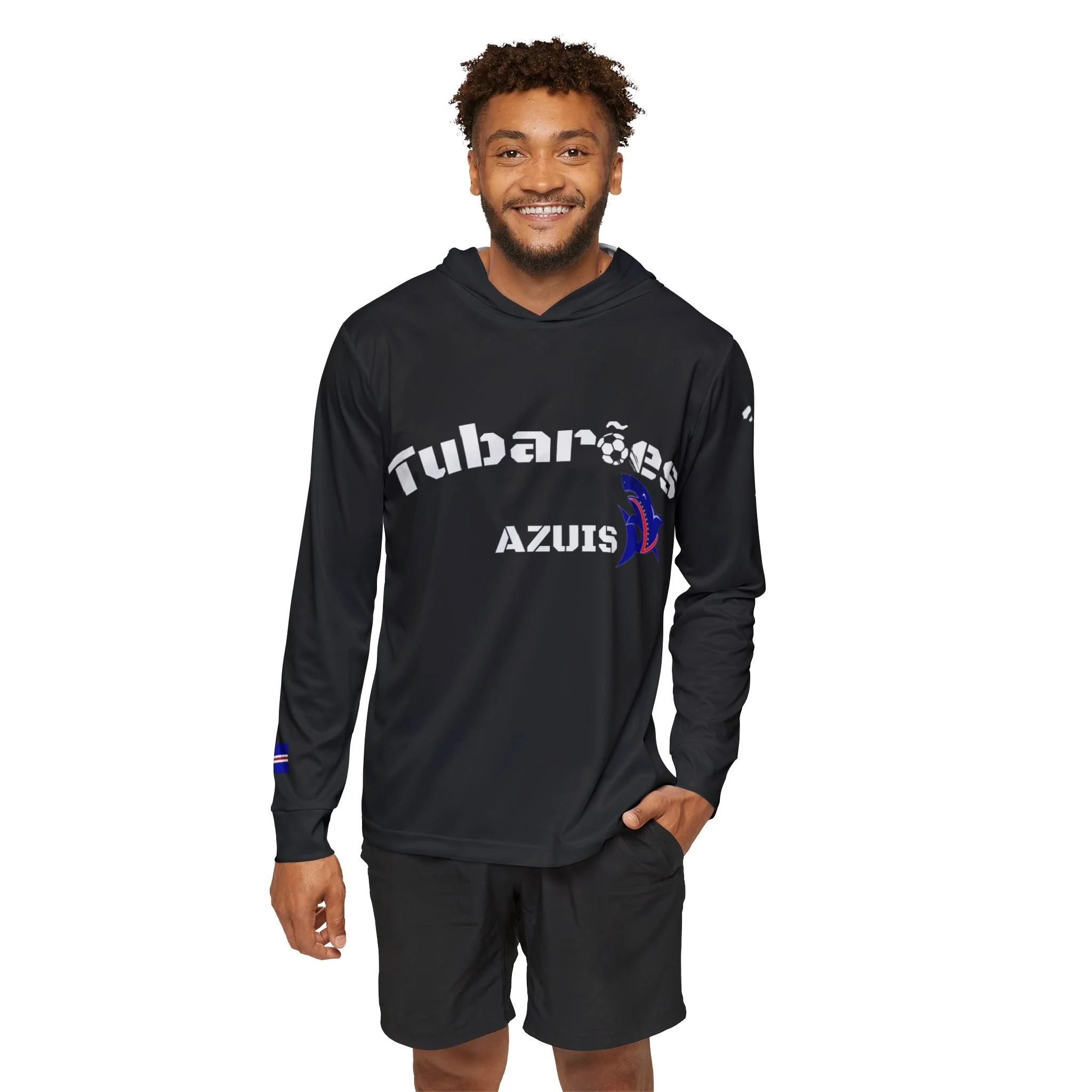 Tubarões Azuis Hoodie (Black)