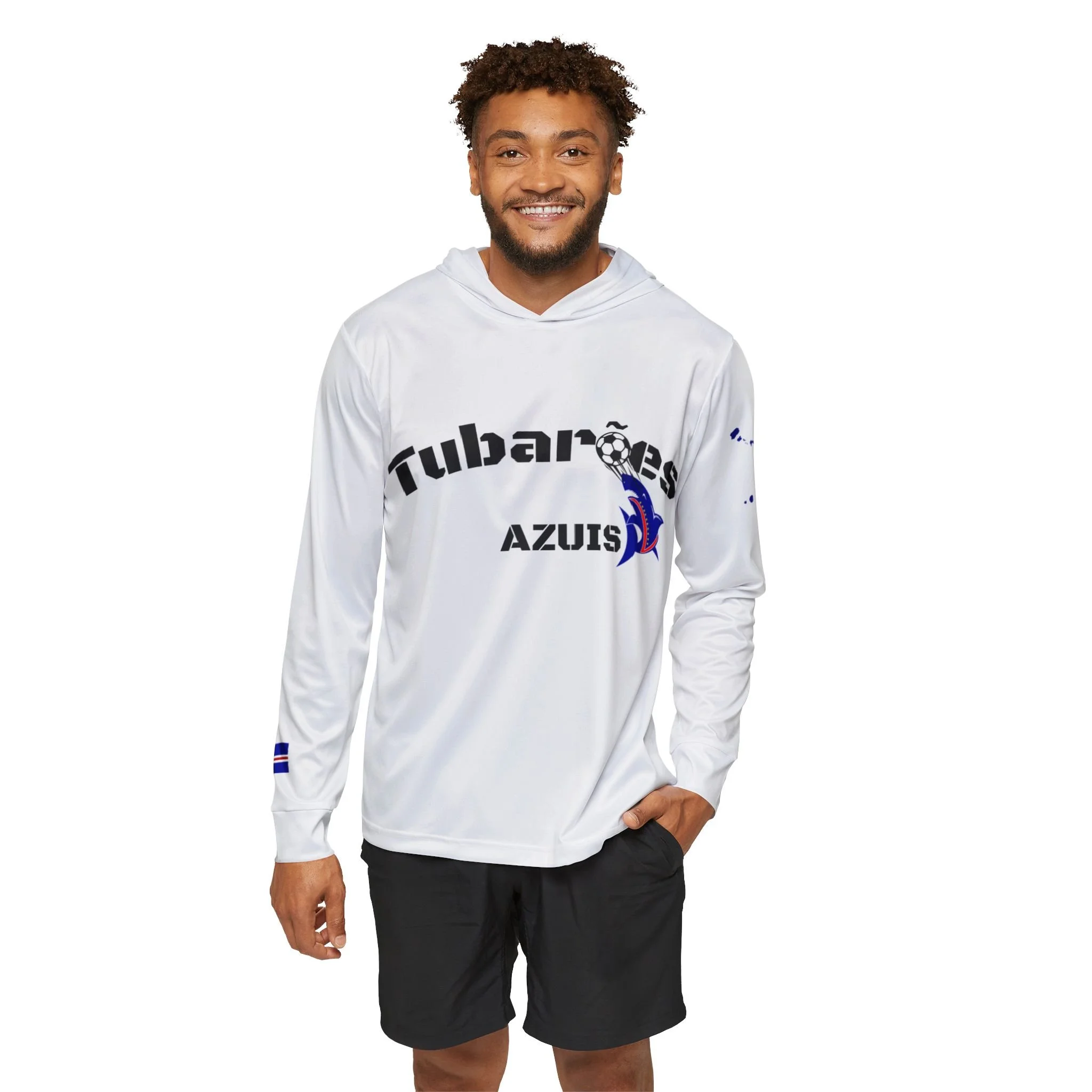Tubarões Azuis Hoodie (White)