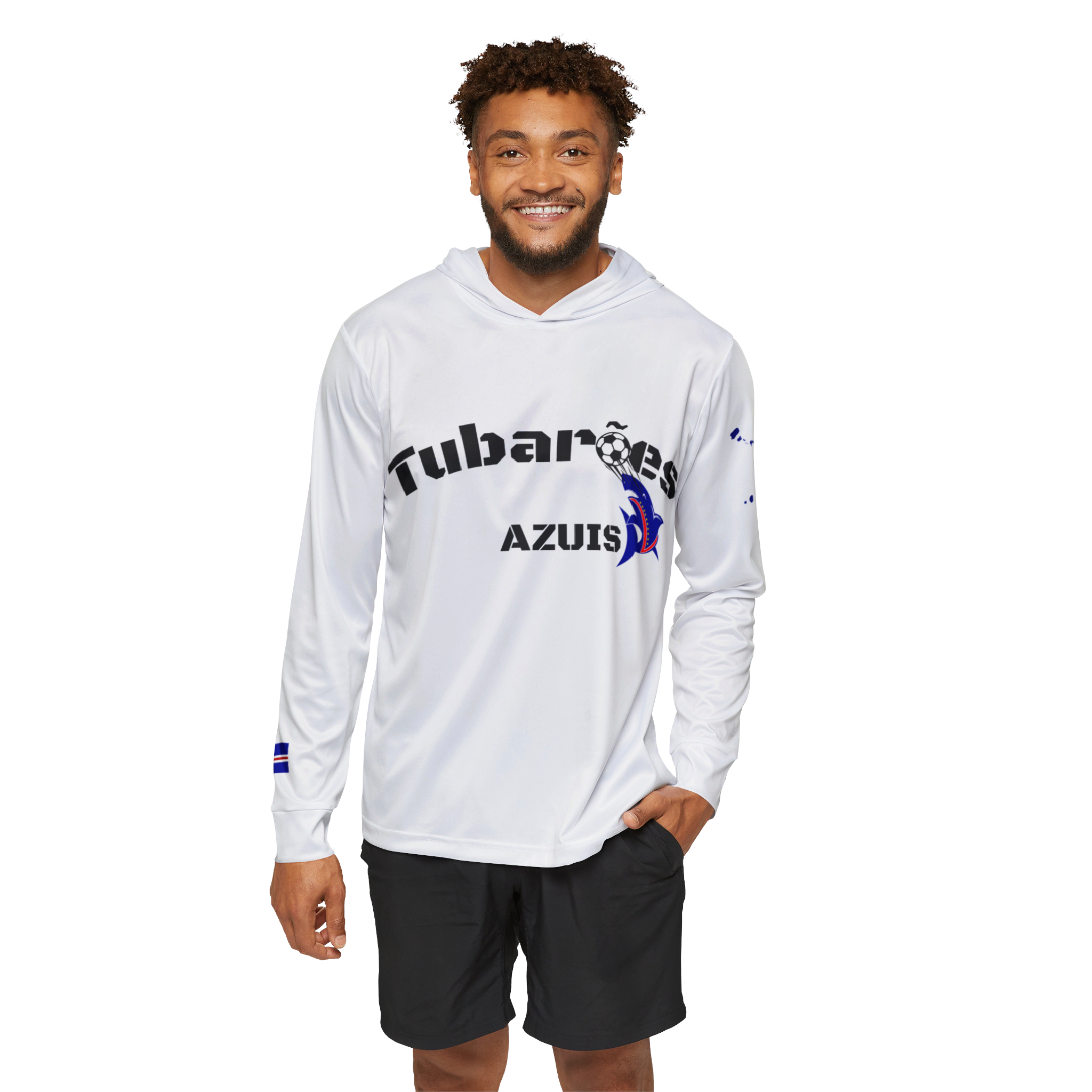 Tubarões Azuis Hoodie (White)