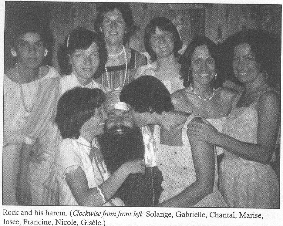 Roch and wives (clockwise from front left: Solange, Gabrielle, Chantal, Marrise, Jolee, Francine, Nicole, Gisele)