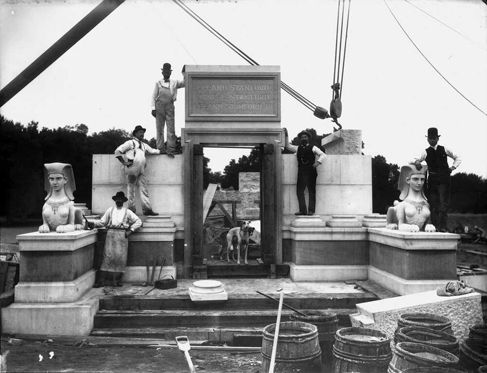 Stanford family mausoleum during construction