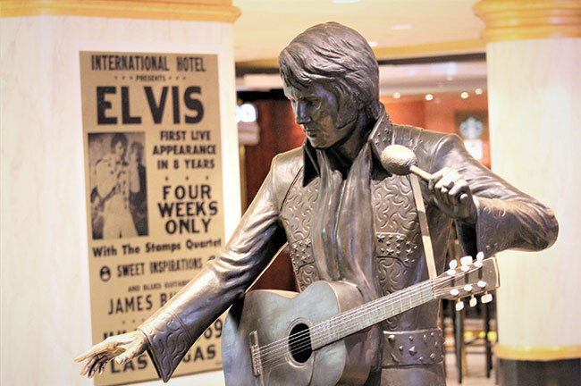 Elvis statue and vintage poster at the Westgate