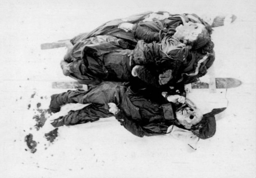 Aleksandr Kolevatov and Semyon Zolotaryov (after removal from den)