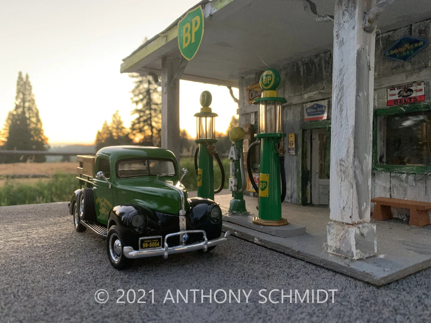 1941 Plymouth Pickup at the Pump.jpg