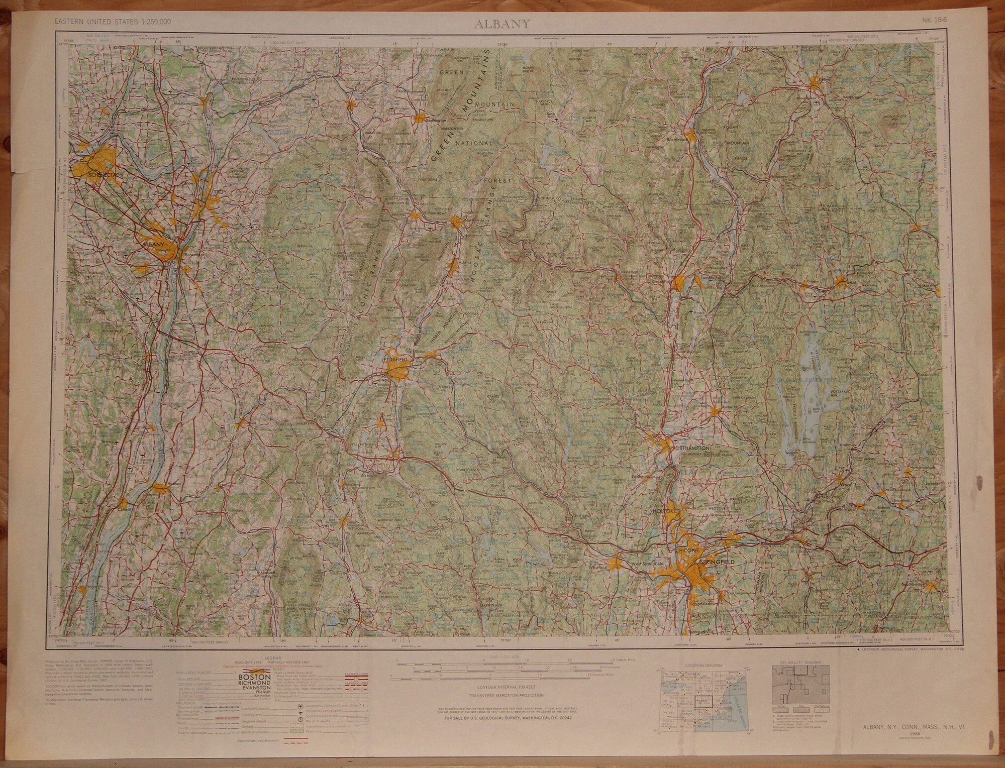 NY CT MA NH VT - Albany 250k 1