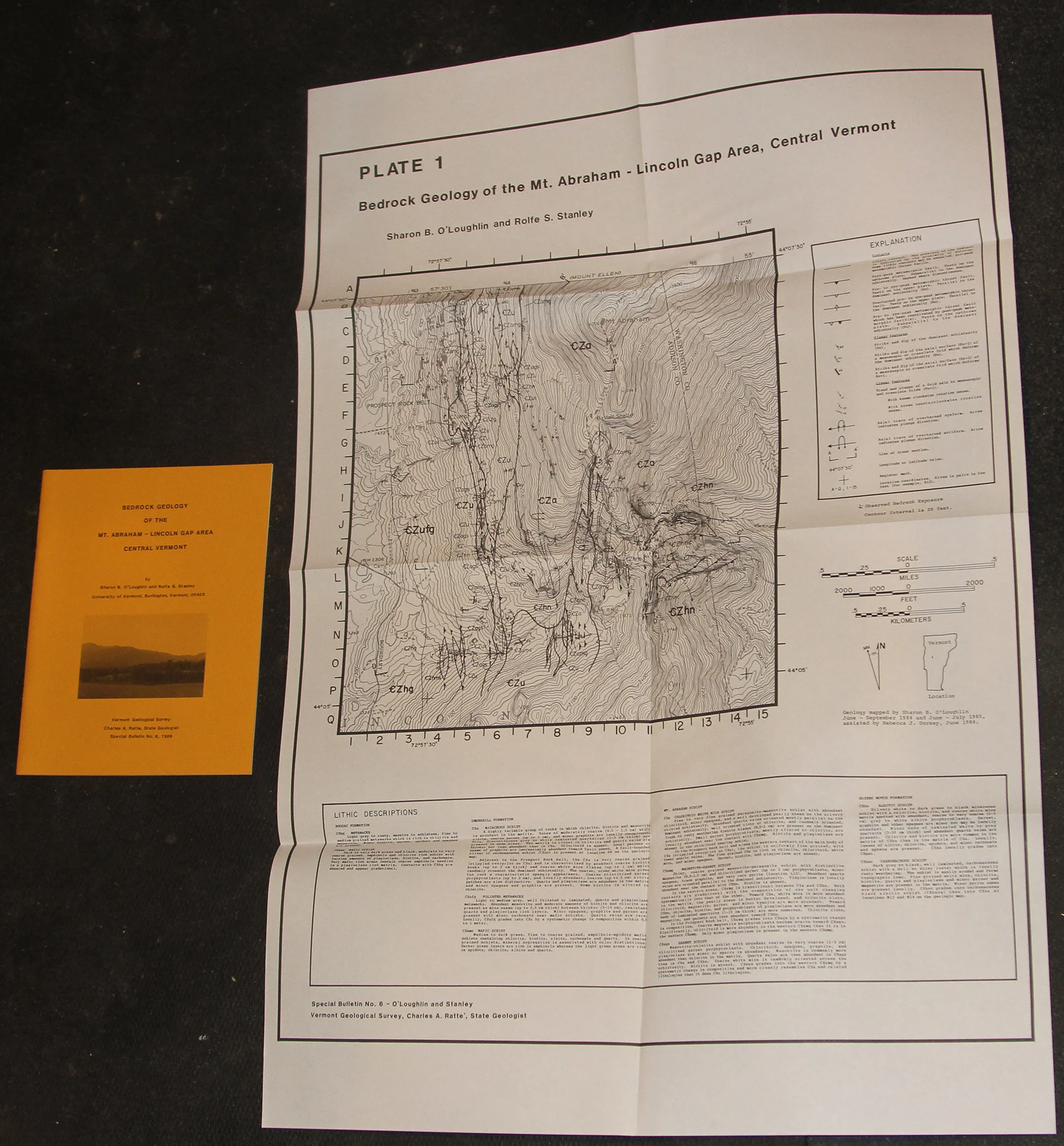 Lincoln VT - Bedrock Geology of the Mt. Abraham/Lincoln Gap Area 1
