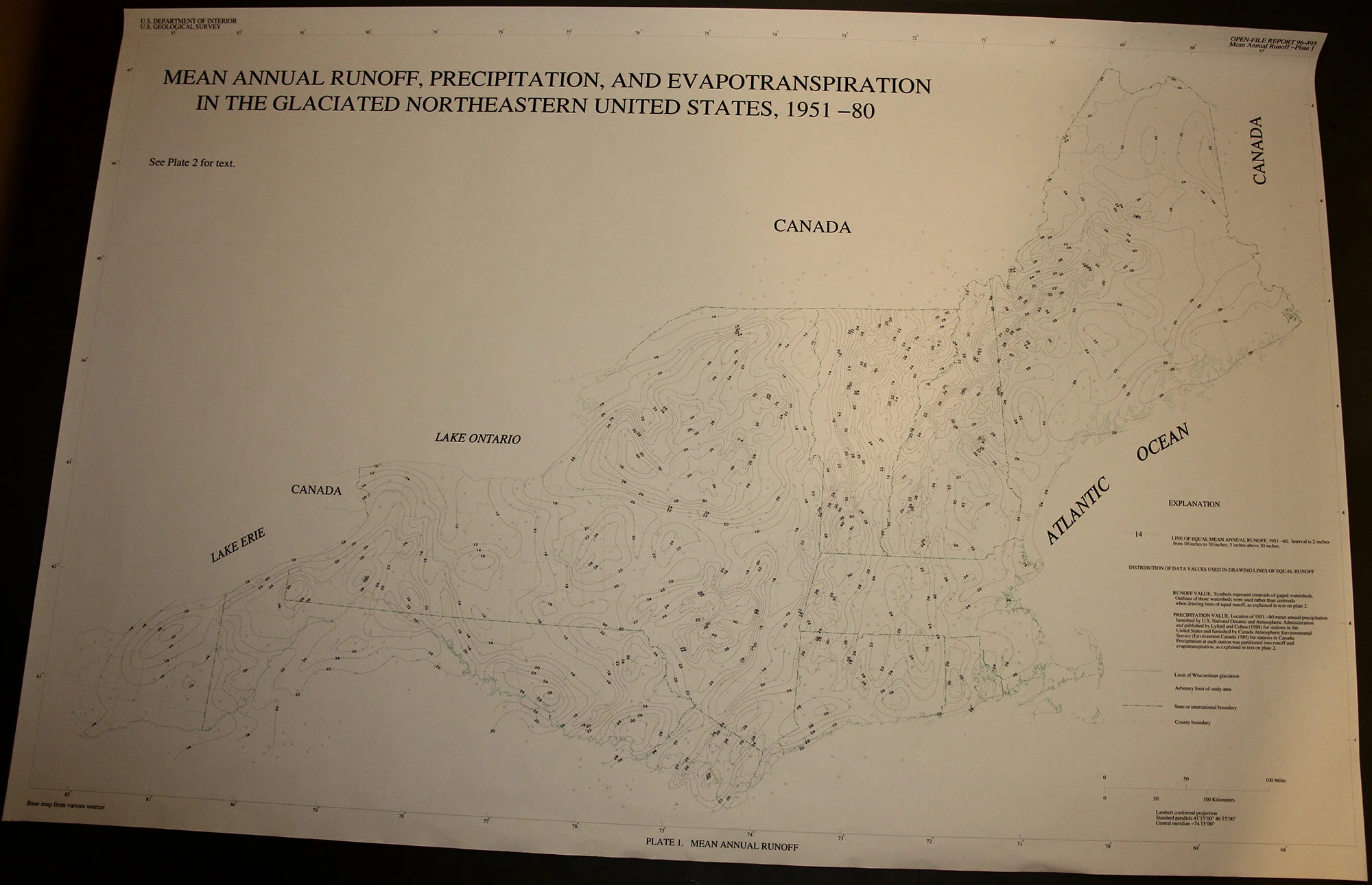 Mean Annual Runoff, Precipitation &amp; Evapotranspiration in the Glaciated US 1951-1980 1