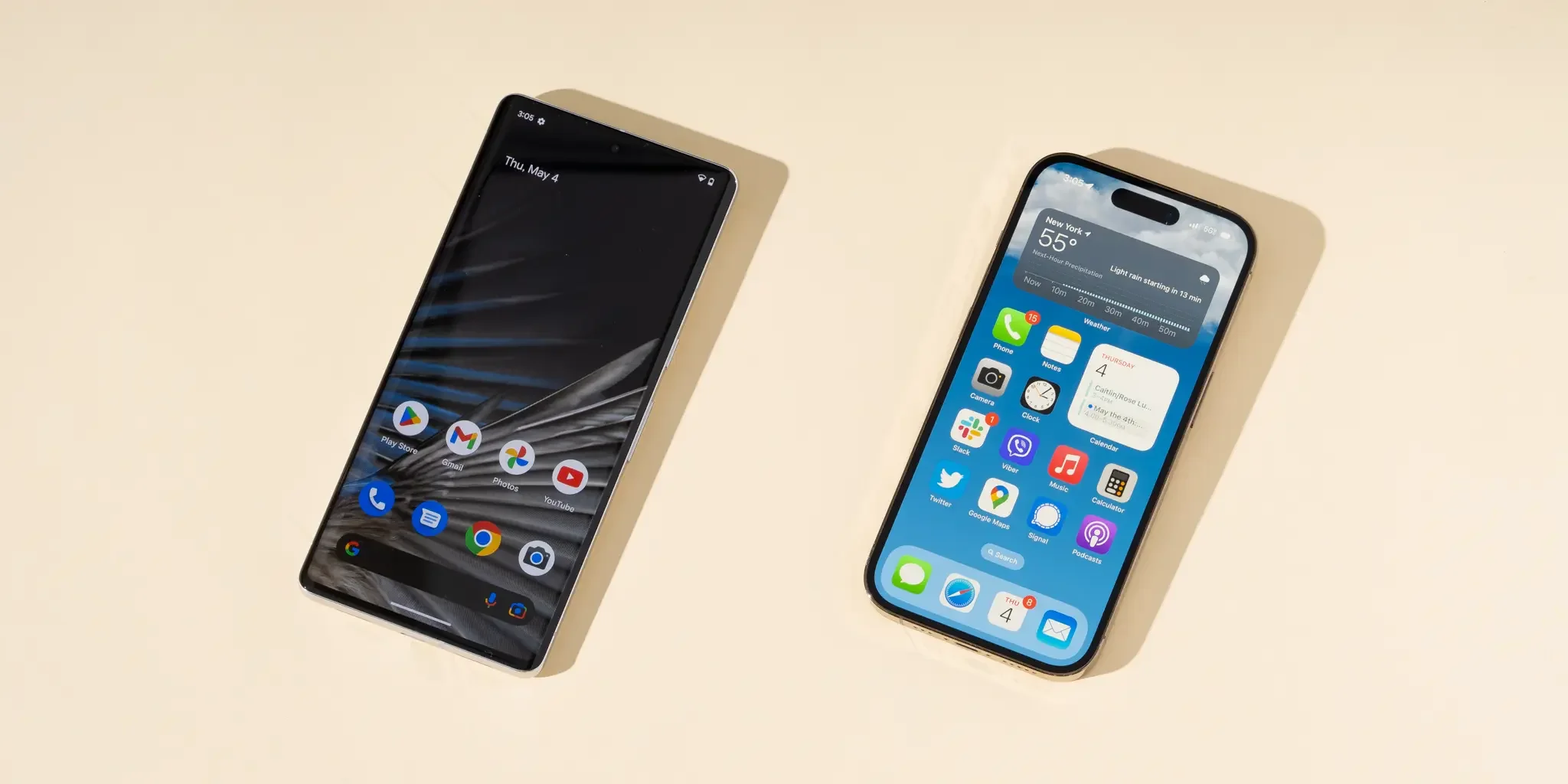 Android smartphone and iPhone representing professional mobile phone data recovery.