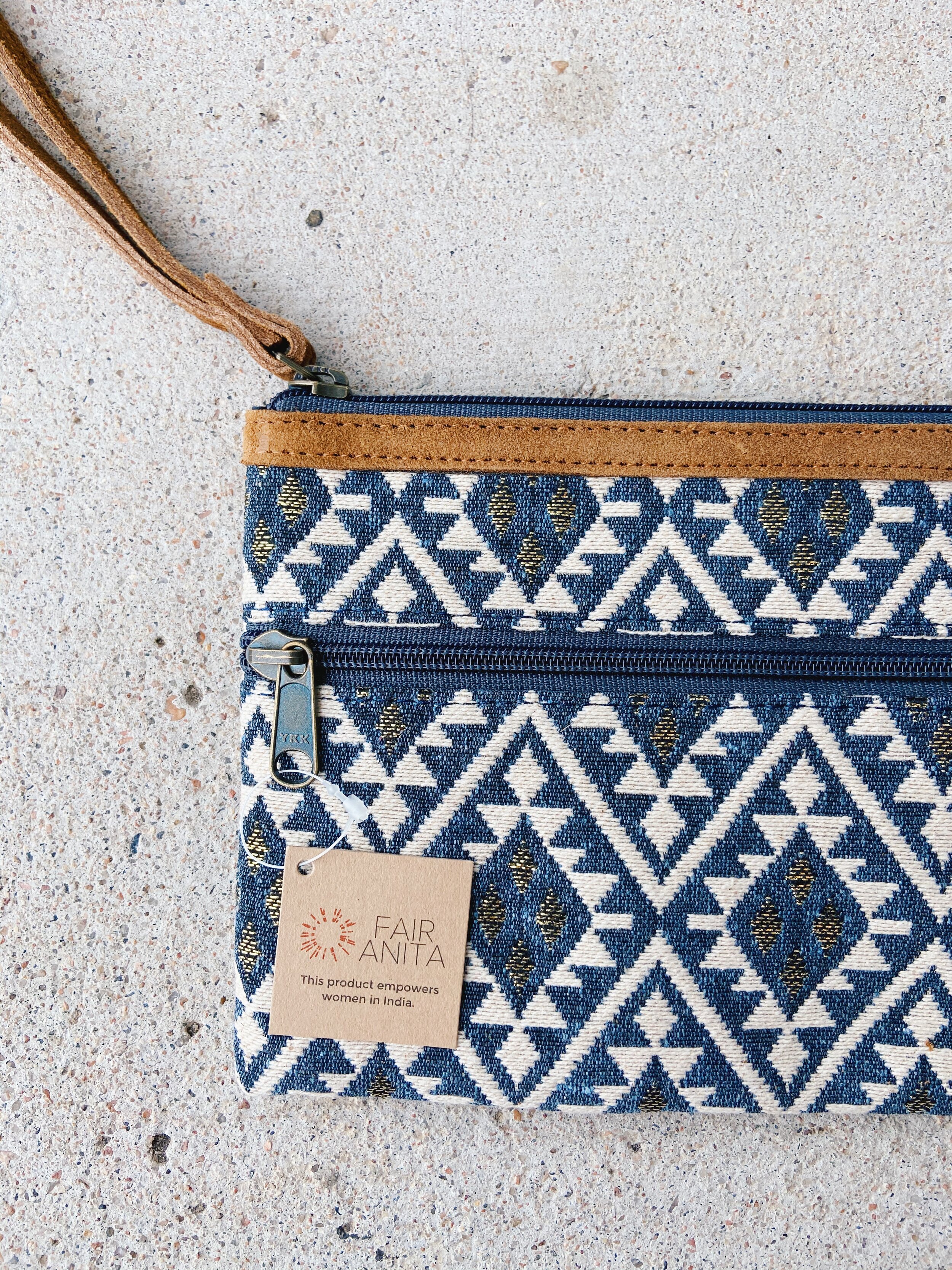 Sonoma clutch, fair anita, Sonoma clutch back view close up, fair trade fashion, fair trade accessories, fair trade handbags, fair trade clutch, fair trade wristlet, fair trade gift, ethical fashion