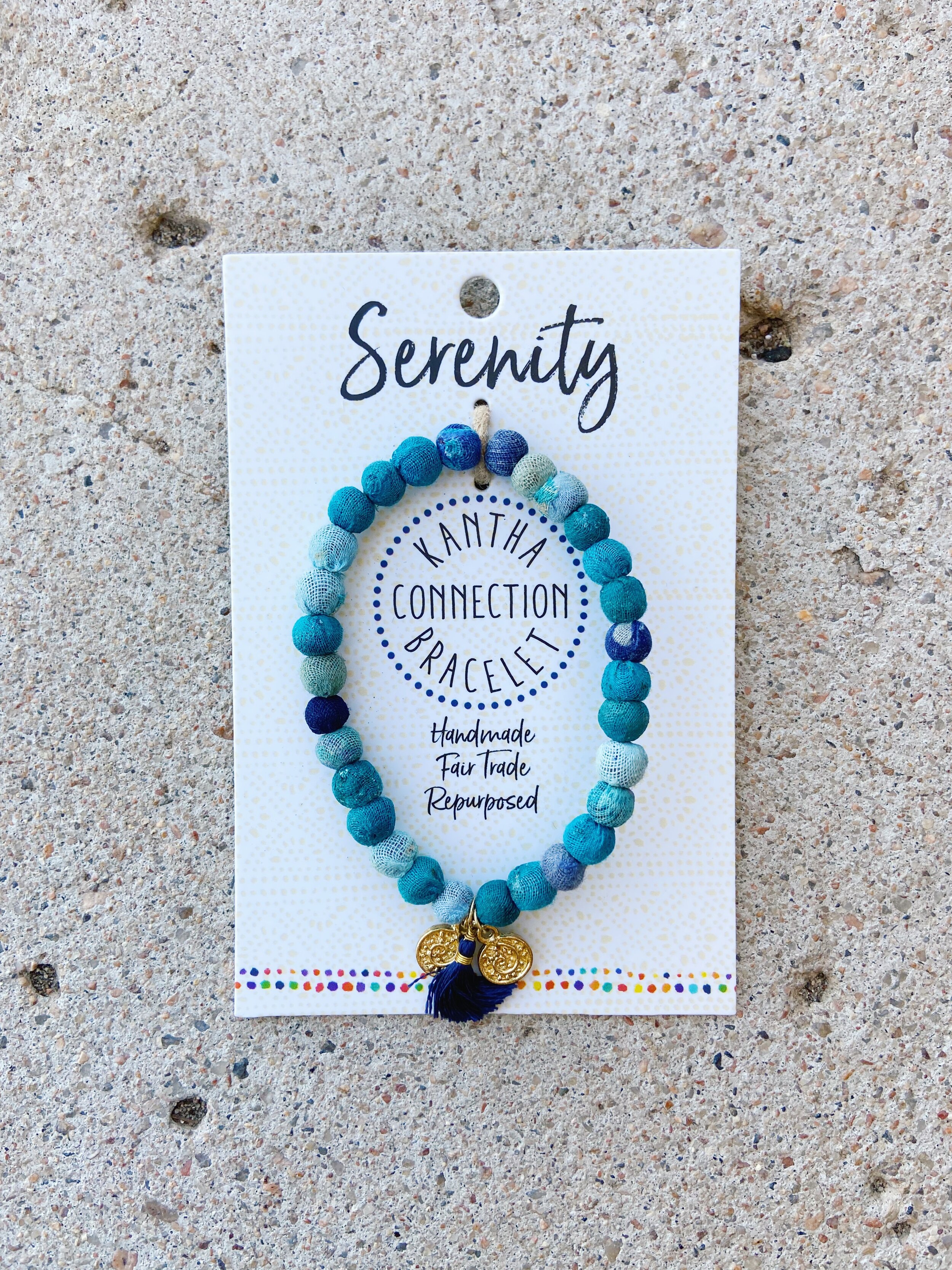 kantha connection blue serenity bracelet, world finds