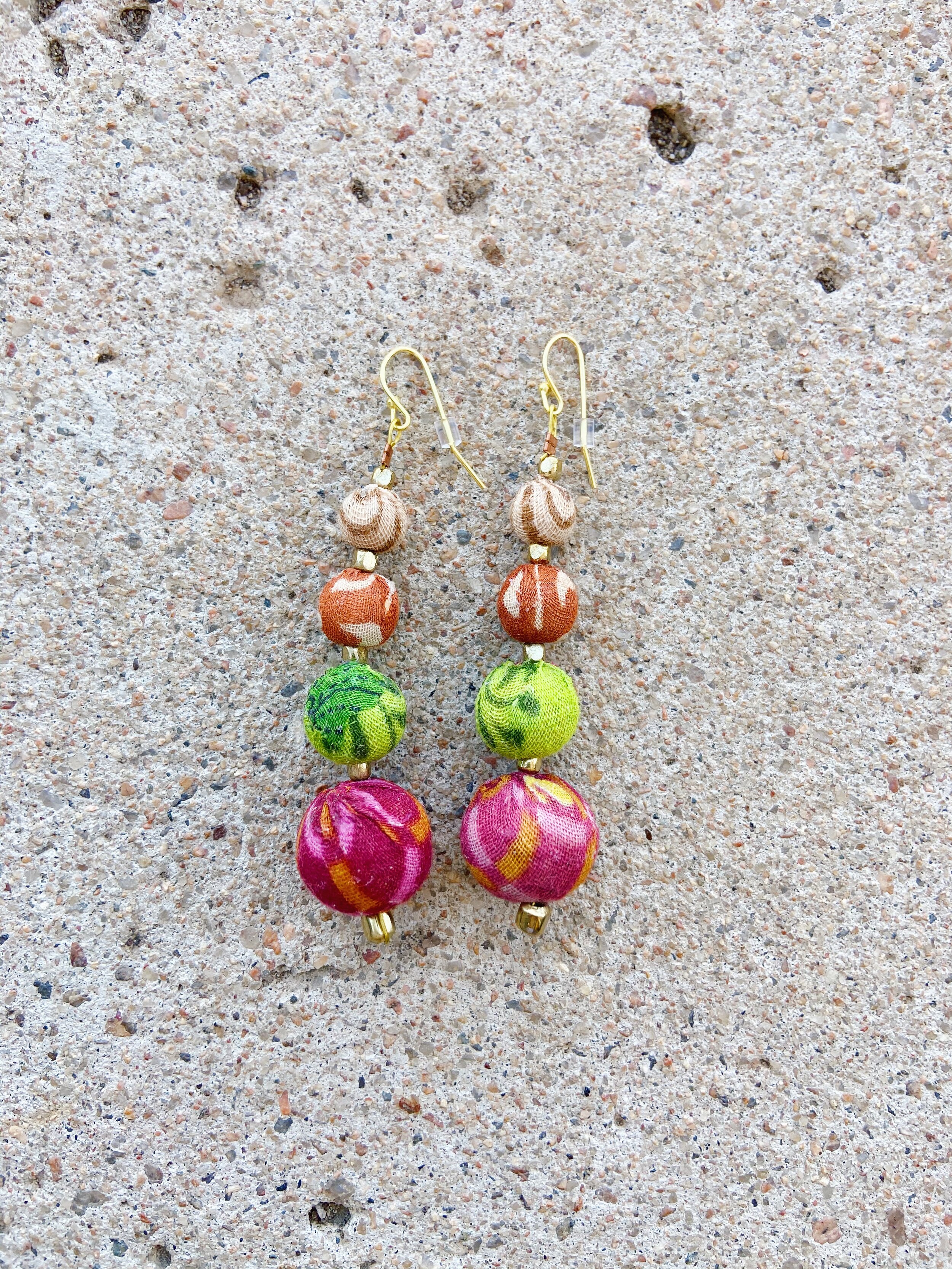 graduated kantha earrings, world finds