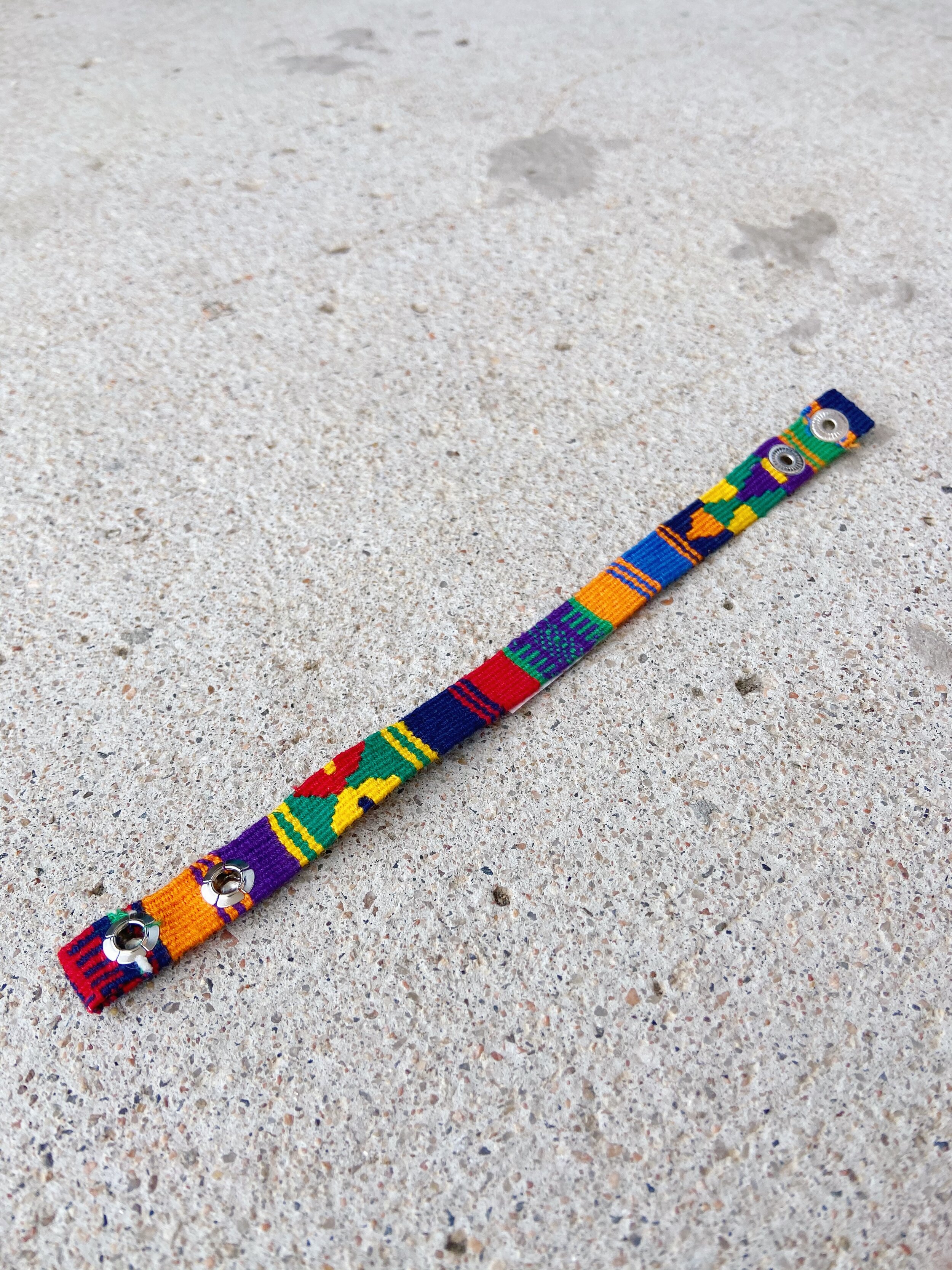 Rainbow Cinta Friendship Bracelet, Mayan Hands, side angle