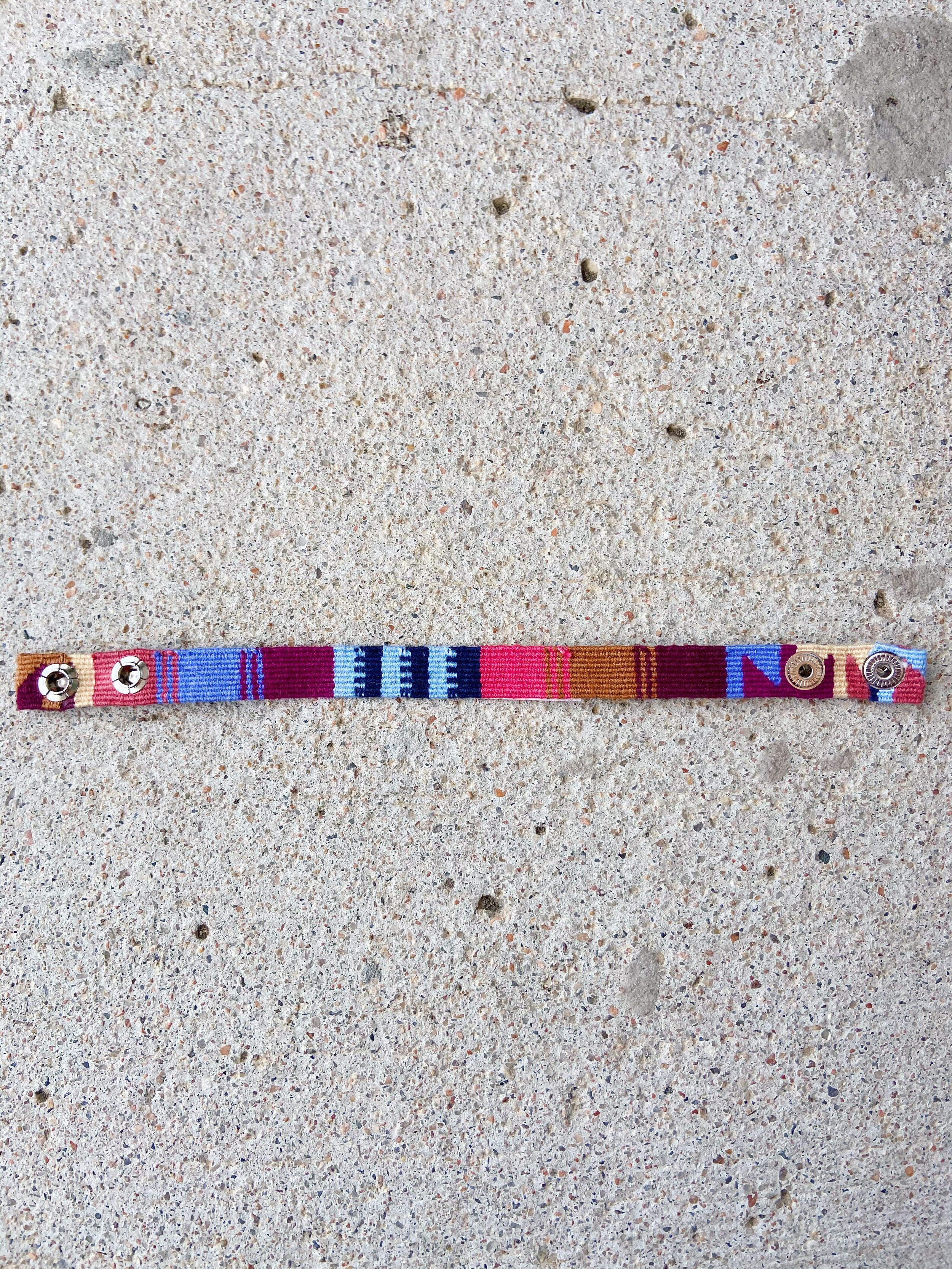 Pink and Purple Cinta Friendship Bracelet, Mayan Hands