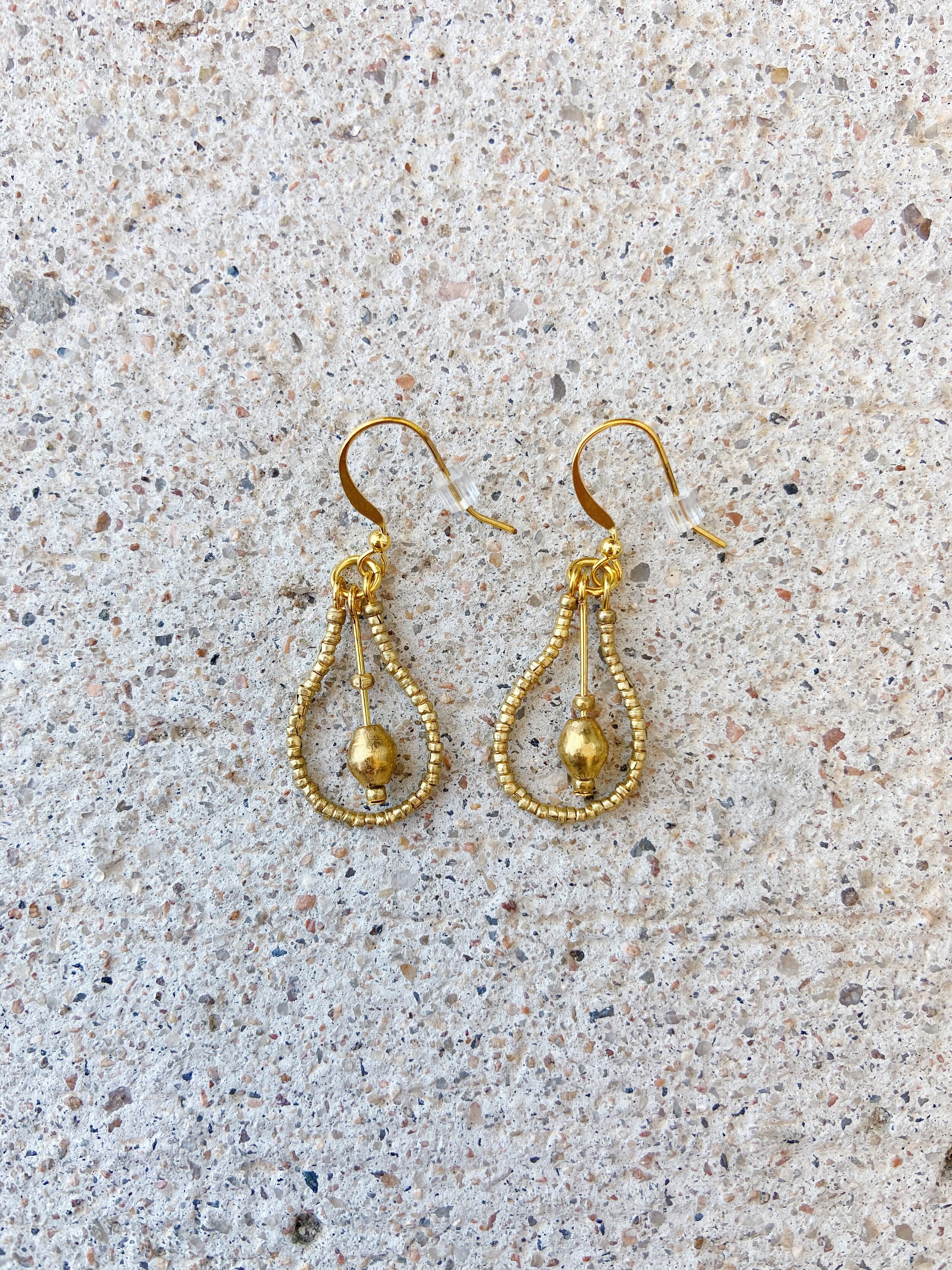 Gold Drop Artillery Earrings, Fair Anita