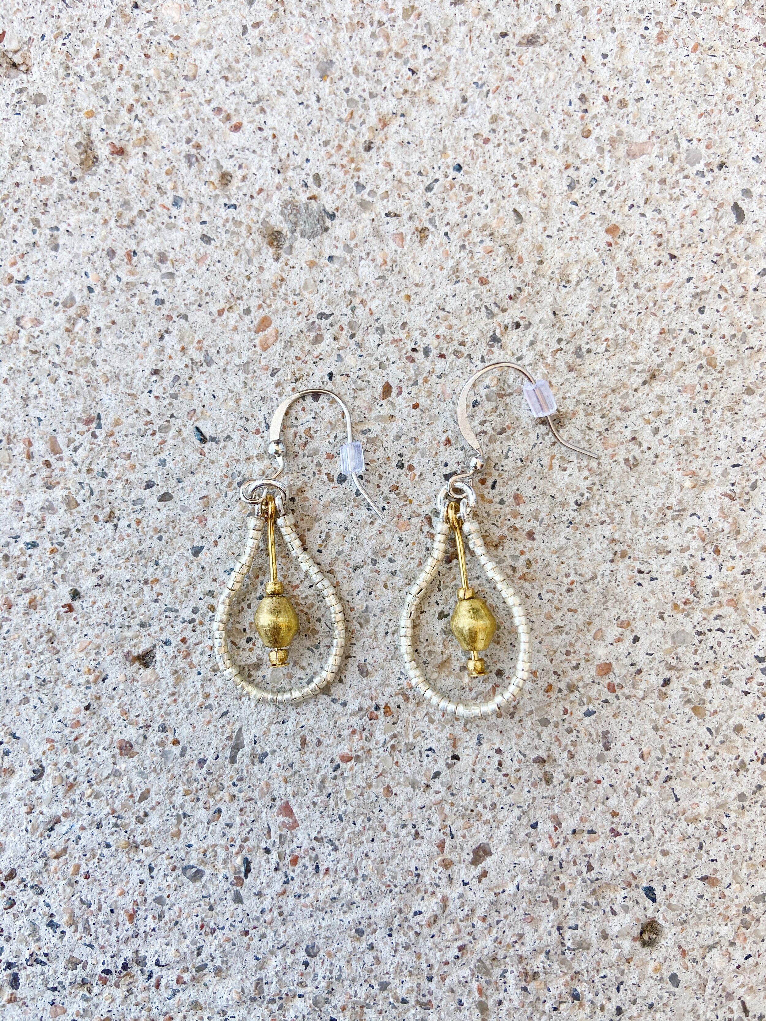 Mixed Metal Drop Artillery Earrings, Fair Anita
