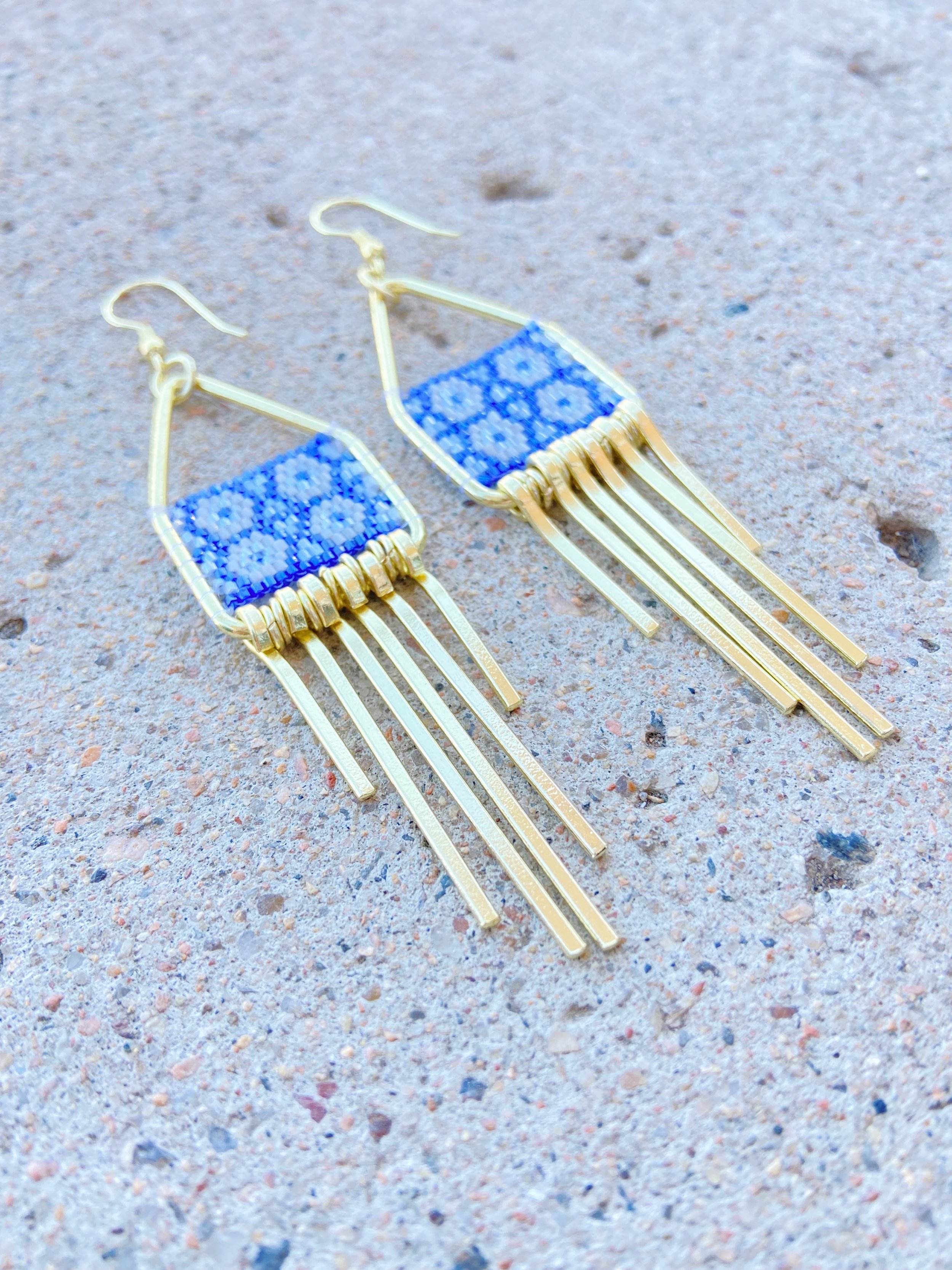 Allegory Earrings, Mata Traders, side angle