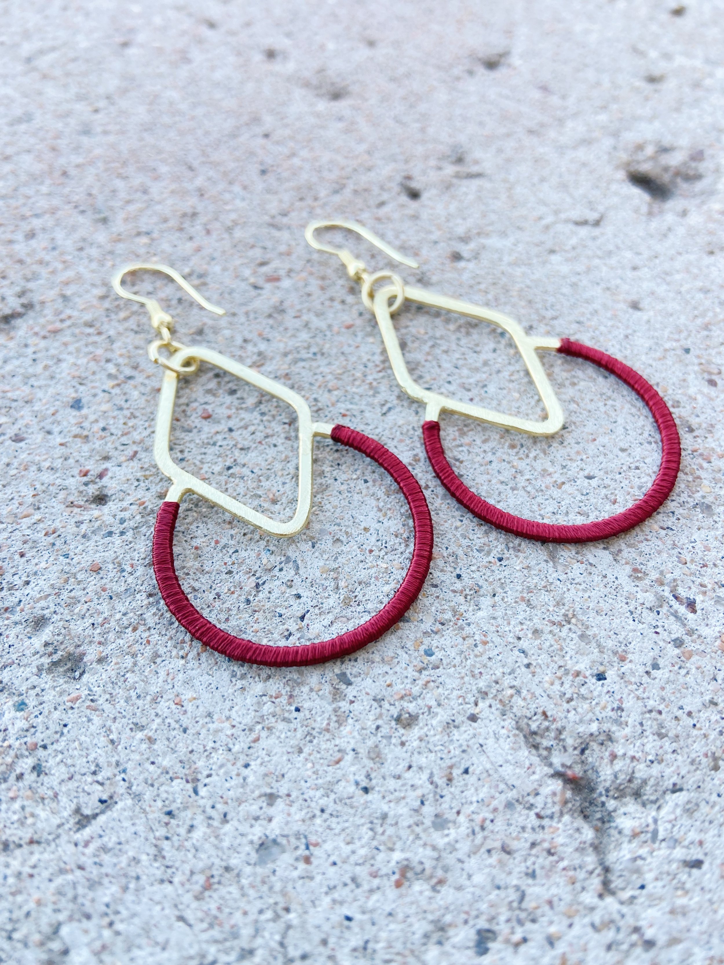 Graphic Threads Earrings, Mata Traders, side angle
