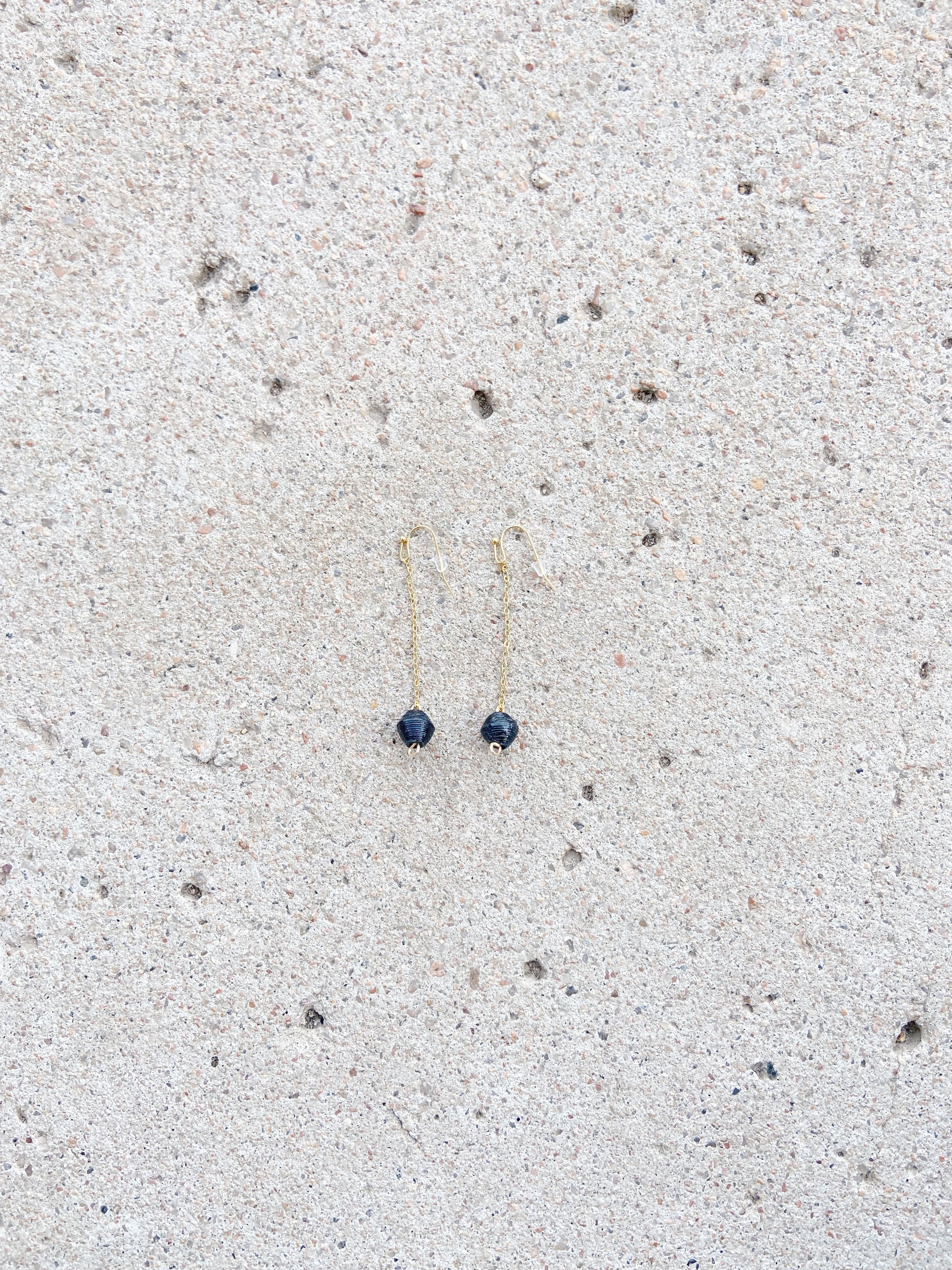 Dainty Drop Earrings - Black, Dreamer & Co., long shot