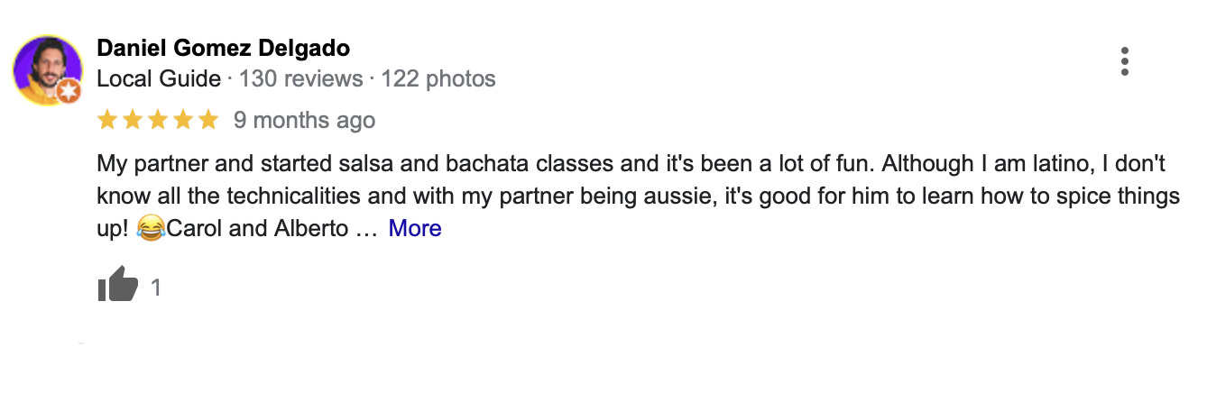 SALSA DANCE CLASSES REVIEW