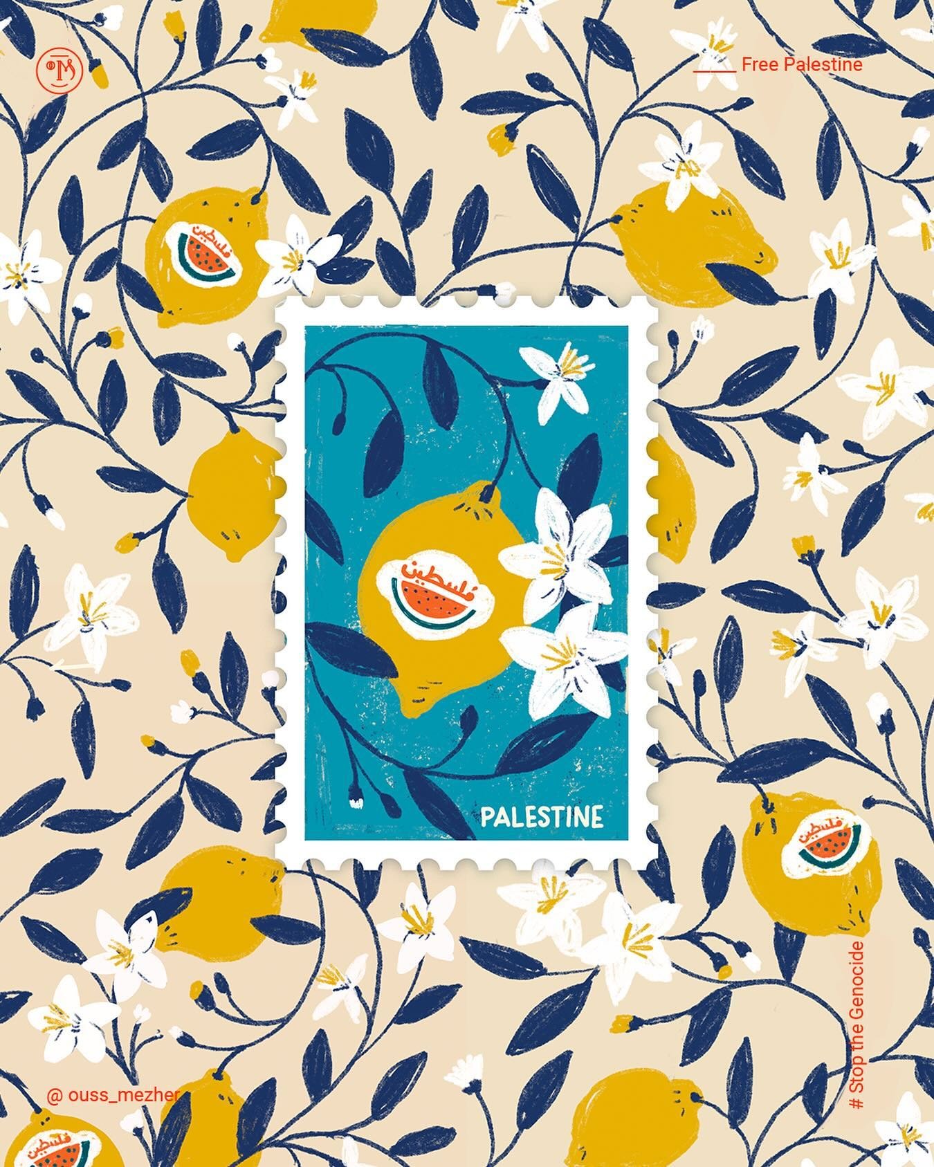 &hellip;thinking of P a l e s t i n e
What a f$&amp;ked up world, watching them starve and be slaughtered and all we can do is manifest and boycott&hellip;.
.
.
#lemonpattern #patternprocreate #stampillustration #justiceforpalestine #lemons