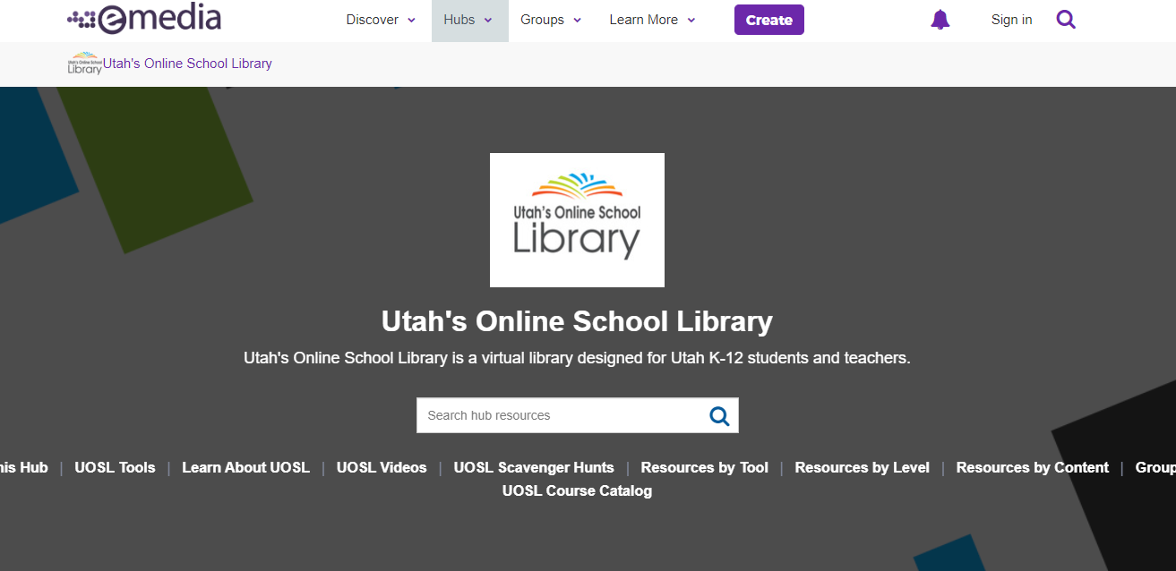 Utah's Online School Library eMedia Hub