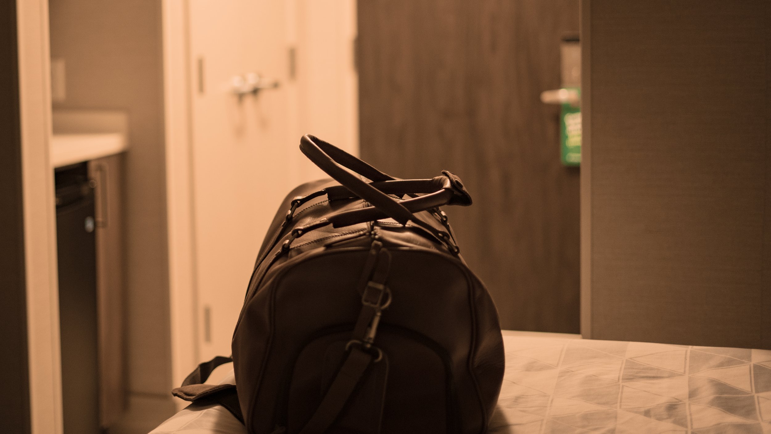 I took this shot of my bag in a hotel room. Totally unposed, just a random shot and it turned out to be a favorite on that trip.