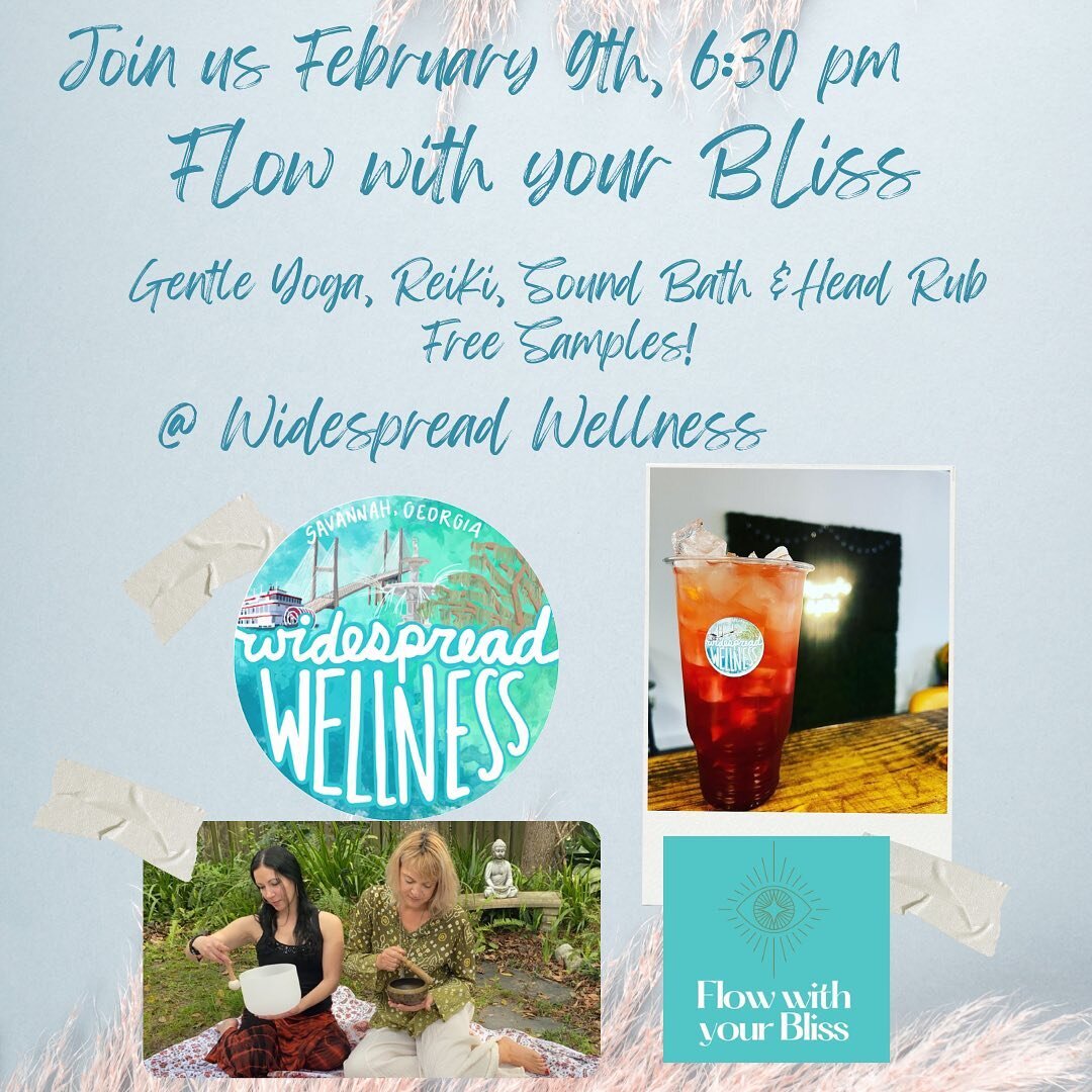 Flow With Your Bliss is a healing event that combines multiple wellness modalities!
This event will start with calming breath work and a guided meditation to begin to allow the body and mind to become settled and centered. 
The sound journey will the