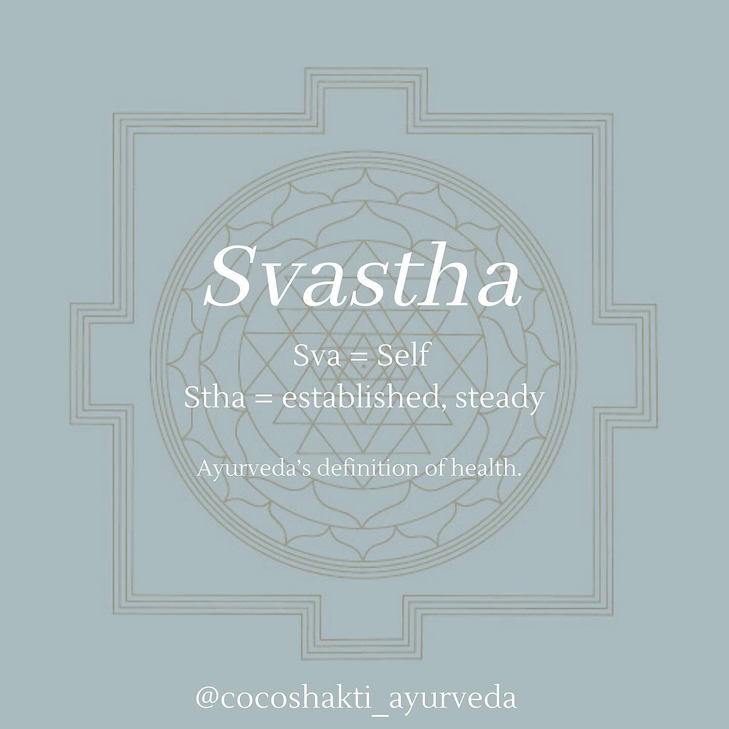 I&rsquo;ve been sitting with this deeply lately. 

What does it mean to be established in Self? 

Ayurveda teaches us that #Svastha is the divine union of the earth self and the God Self. Essentially this is Soul befriending the Ego. When these two a