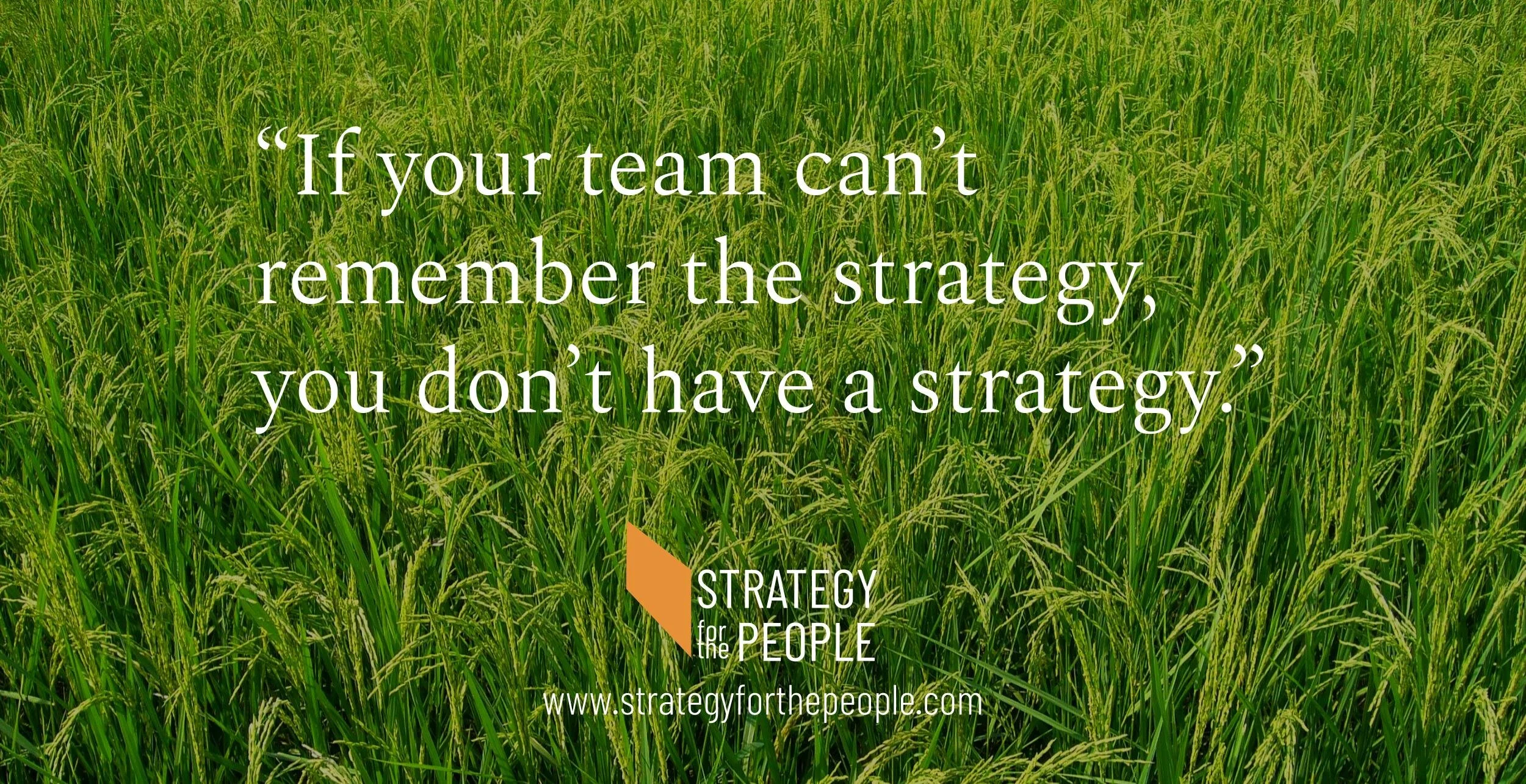 Strategy is a Behavior