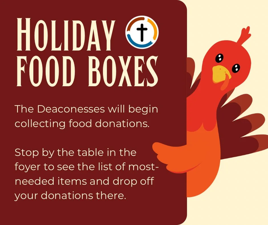 Stop by the table in the foyer to see the list of most-needed items and drop off your donations there. Together, we can help make the season brighter for local families!

If you have any questions, please contact Kay Williams.
