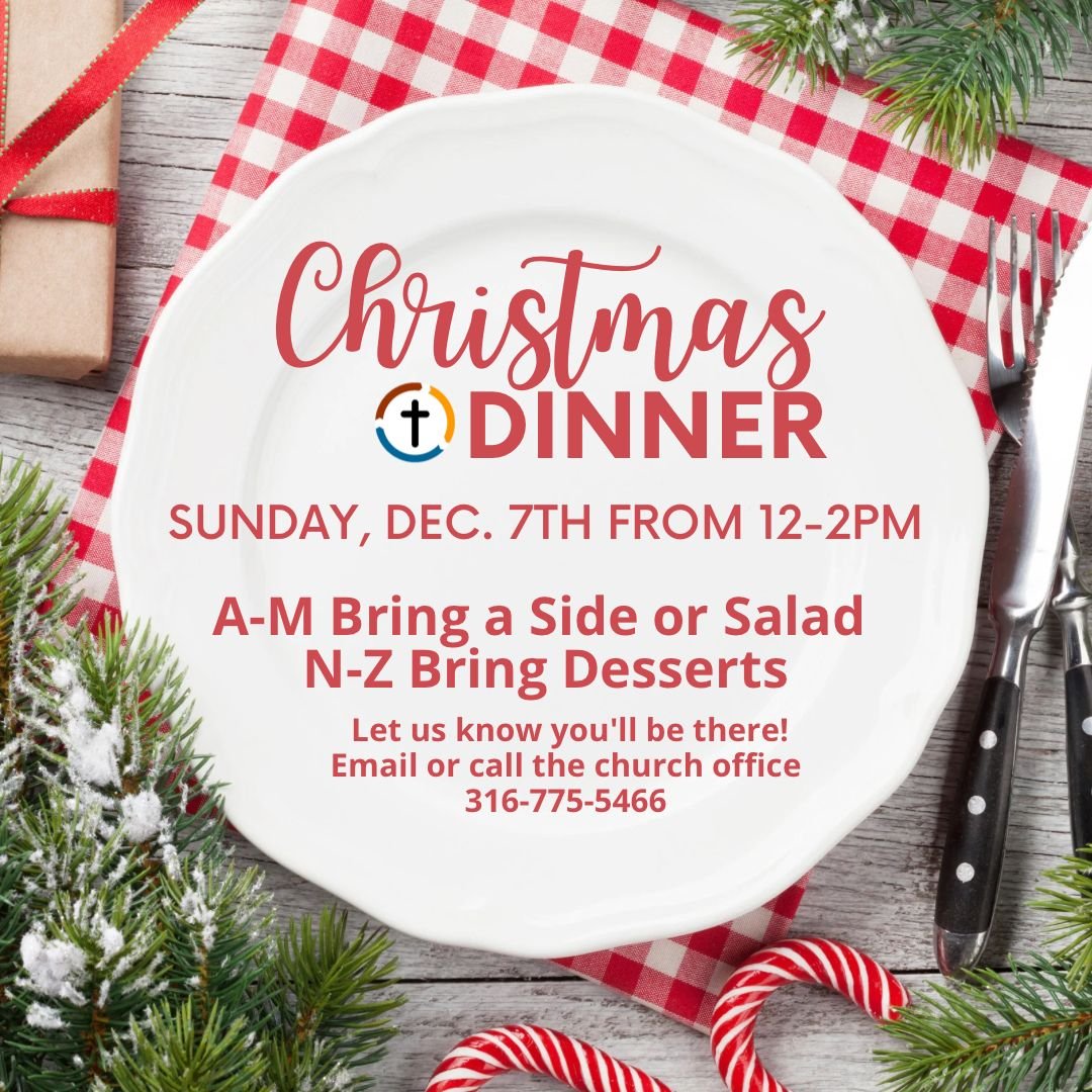 Mark your calendars for a wonderful afternoon of food and fellowship! Join us Sunday, December 7 from 12&ndash;2 PM in the CLC.

🦃 TURKEY DONATIONS NEEDED
We&rsquo;re looking for 20-pound turkeys&mdash;frozen or already cooked.  Volunteers to cook f