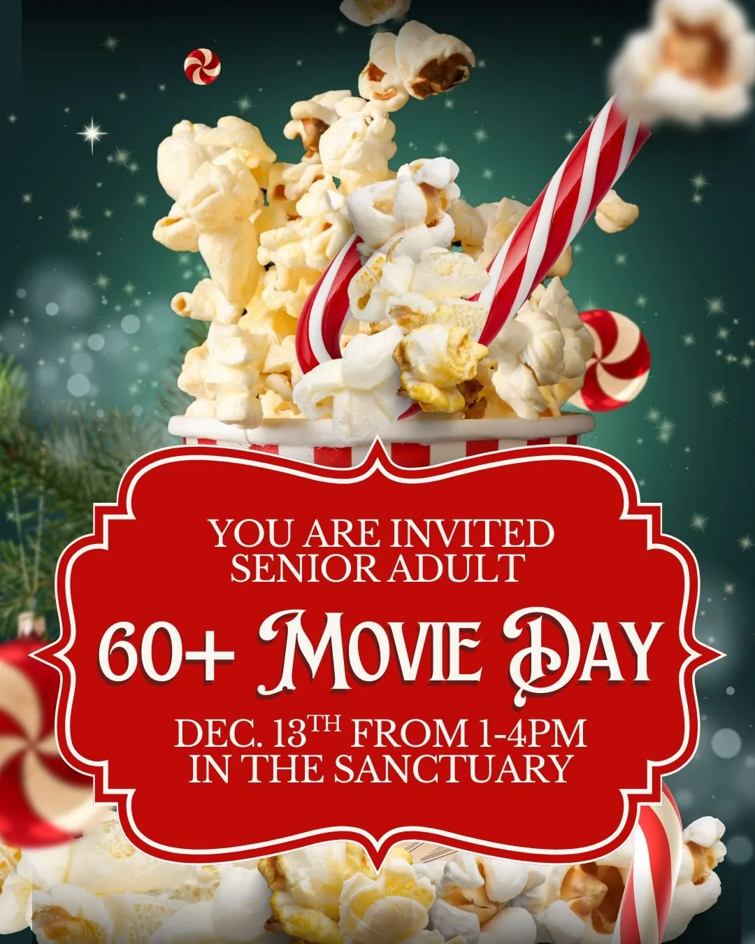 12/13 SENIOR ADULT 60+ MOVIE DAY: 1-4 PM in the Sanctuary.  Don&rsquo;t miss out on a fun matinee watching a Christmas movie and enjoying yummy treats and fun fellowship.
#fbcaugustaks