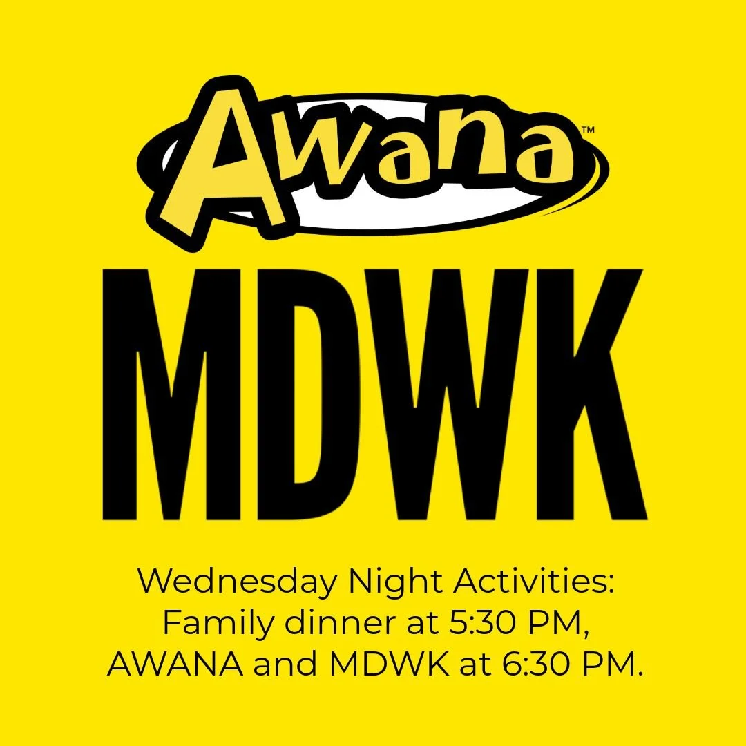 WEDNESDAY ACTIVITIES!
Join us for a great evening together:

🍽 Dinner at 5:30 PM in the Gym
🙌 Awana &amp; MDWK activities at 6:30 PM

Bring the whole family&mdash;we can&rsquo;t wait to see you!  #fbcaugustaks