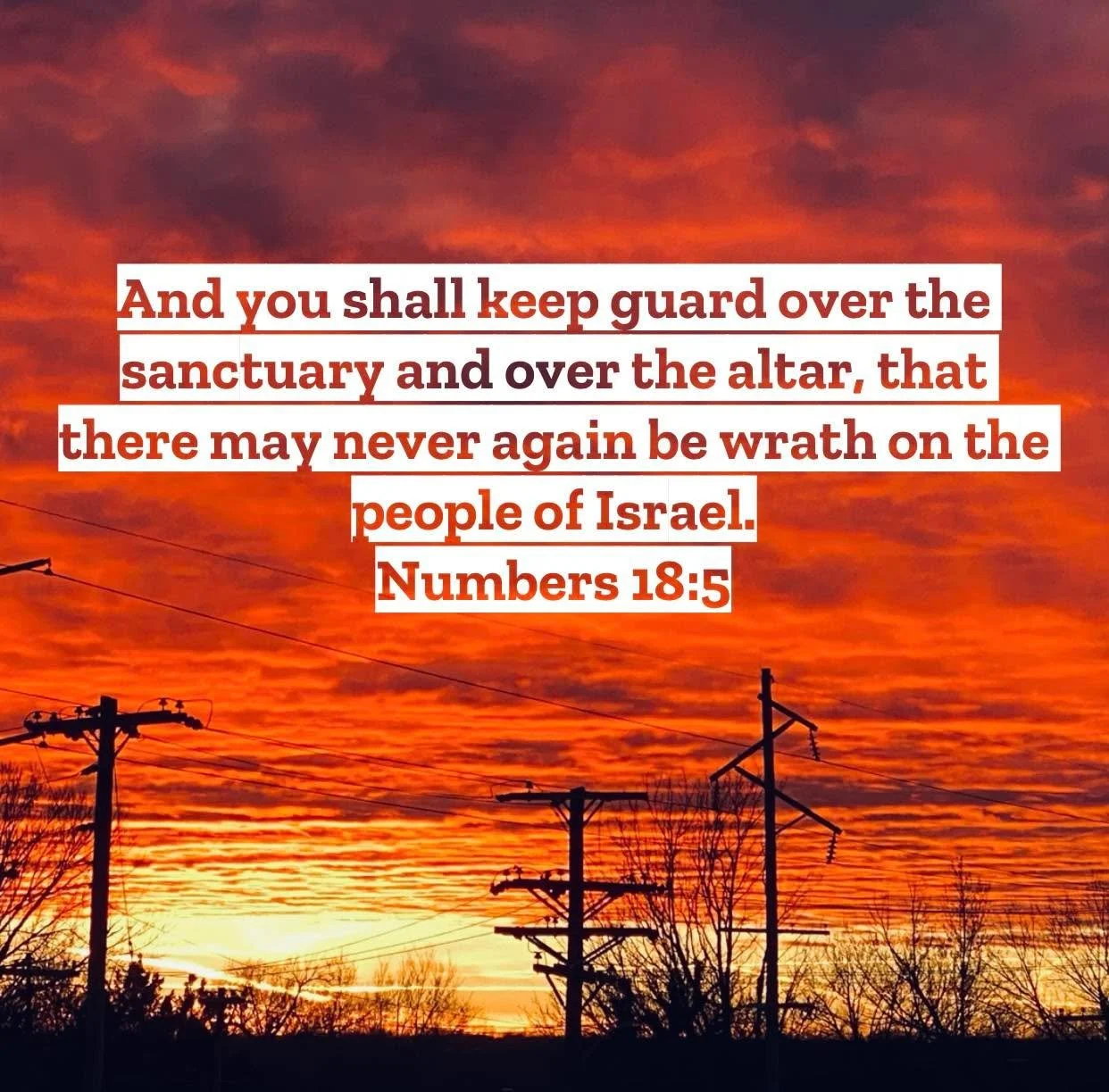 Numbers 18 &ndash; Pastor Mac Daily DEVO

And you shall keep guard over the sanctuary and over the altar, that there may never again be wrath on the people of Israel. Numbers‬ ‭18‬:‭5‬ ‭- We have the Lord speaking directly to Aaron, the high priest o
