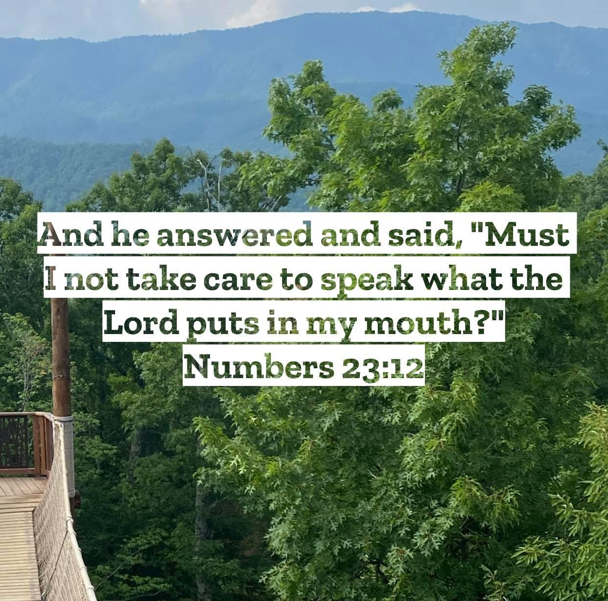 Numbers 23 &ndash; Pastor Mac Daily DEVO
 
And he answered and said, &ldquo;Must I not take care to speak what the Lord puts in my mouth?&rdquo; Numbers 23:12 - More Christians should be like Balaam. Now don&rsquo;t stone me for saying that, here me 