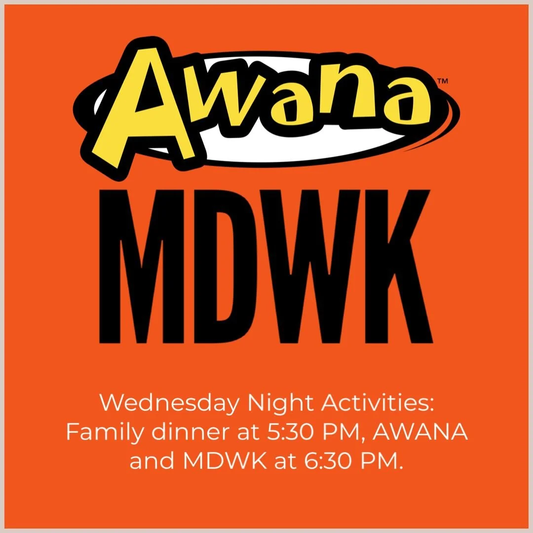 WEDNESDAY ACTIVITIES!
Join us for a great evening together:

🍽 Dinner at 5:30 PM in the Gym
🙌 Awana &amp; MDWK activities at 6:30 PM

Bring the whole family&mdash;we can&rsquo;t wait to see you!  #fbcaugustaks