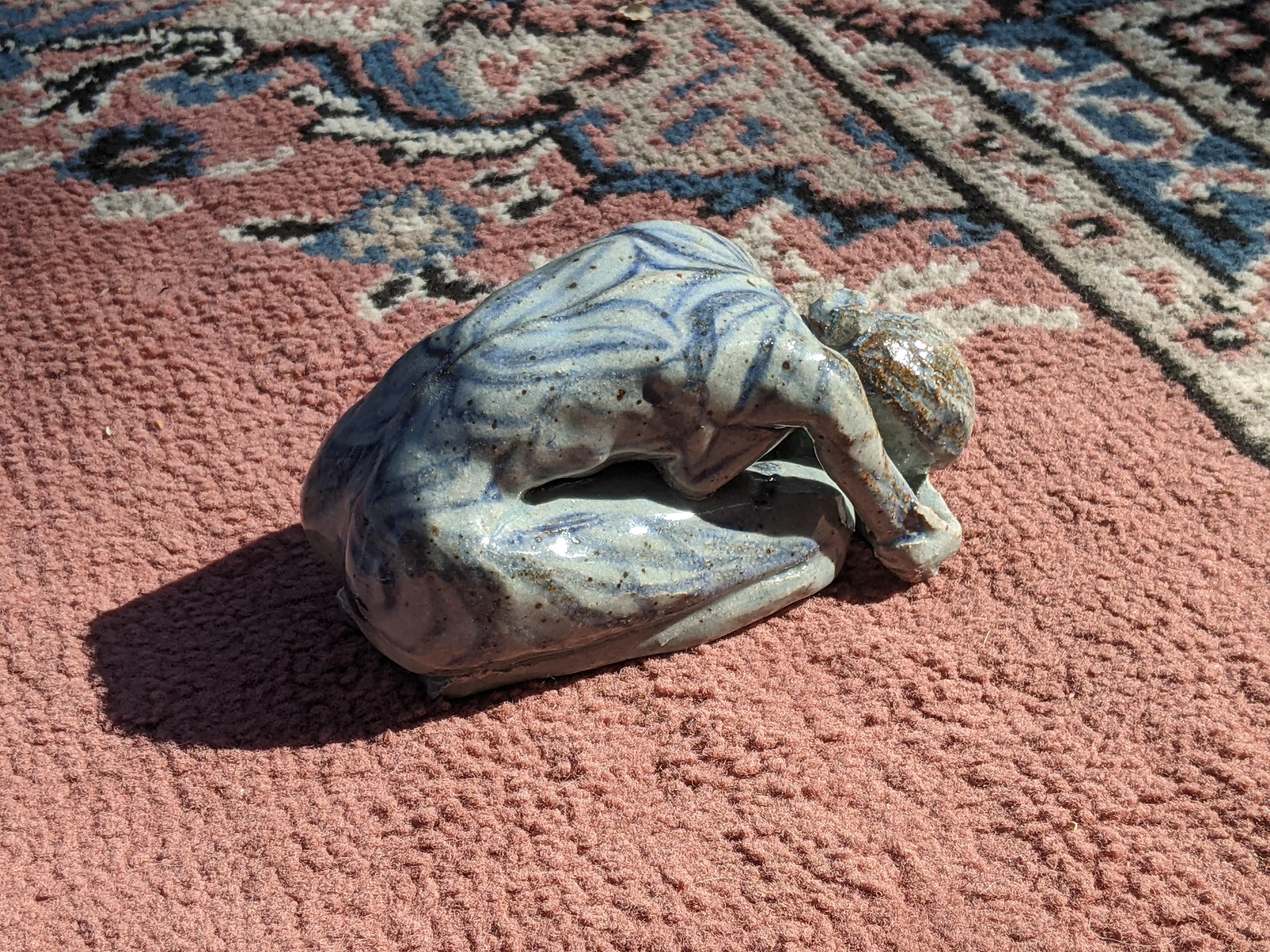 Blue Celadon Child's Pose, 5'' x 3'', 2022