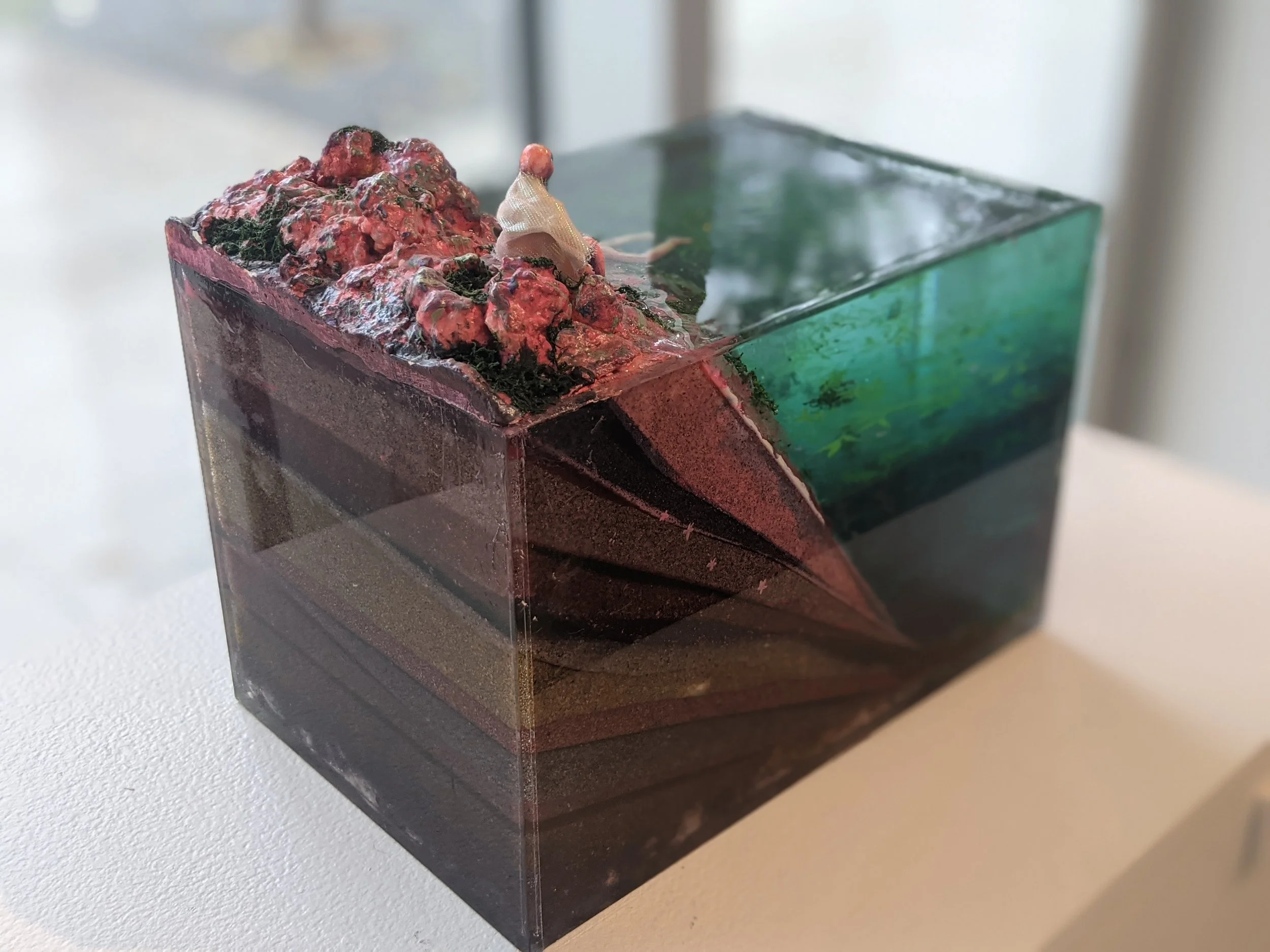 habitat //
acrylic, resin, polymer, plaster, aluminum, ink, glass, moss, glitter //
2020-21