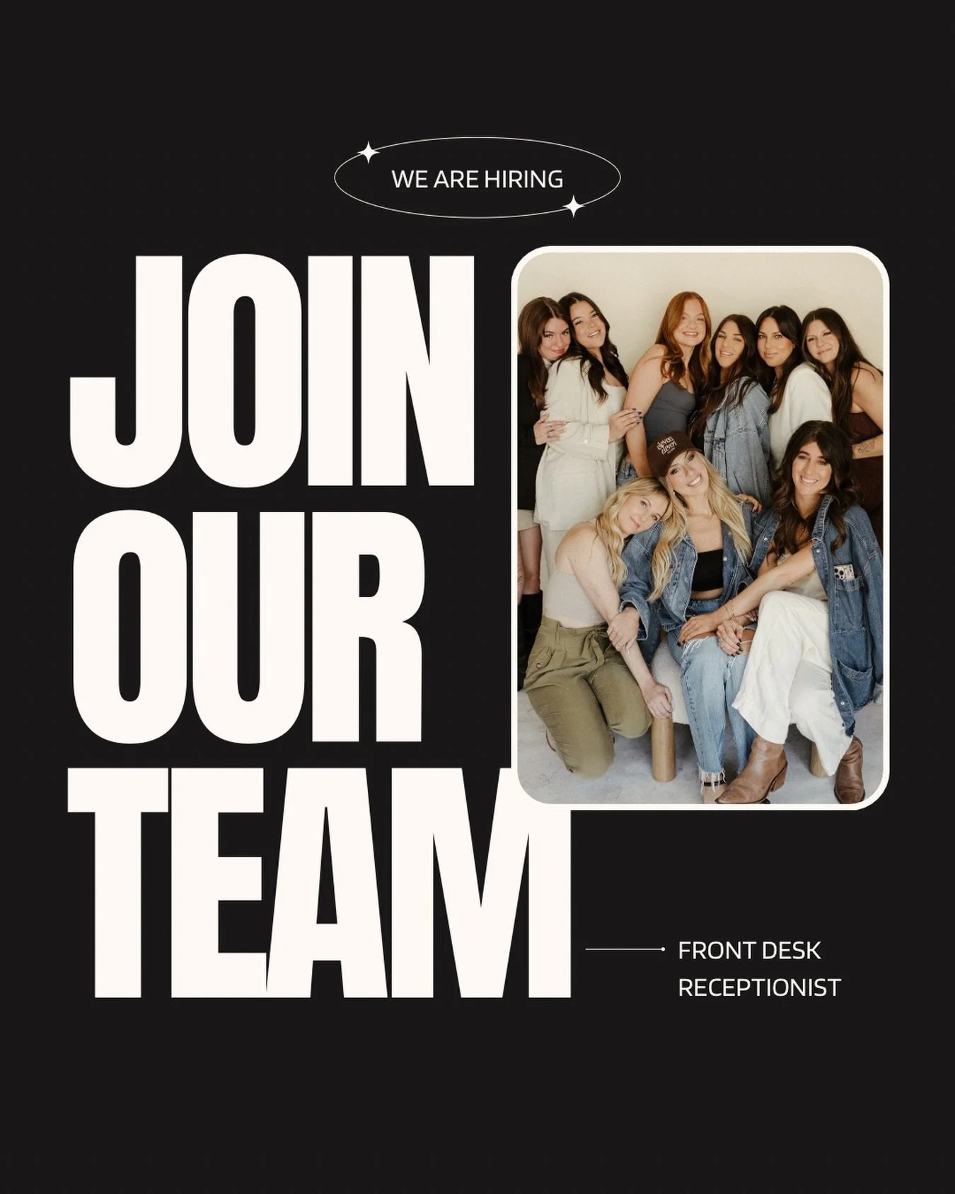 Searching for another Front Desk Receptionist to add to our team! 👇🏼

If you&rsquo;re looking for&hellip;.

&mdash; A part-time job
&mdash; Flexible hours 
&mdash; A supportive team
&mdash; A fast paced, fun environment&hellip;.

Then this job is p
