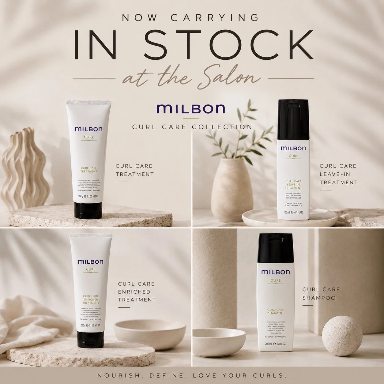 What we have all been waiting for&hellip; ✨ 

All the products you love that we offer on you every service &mdash; are available for purchase at your convenience. Stop by @elevenelevensalon to shop @milbonusa Curl line. 

#milbonsalon #slosalon #sloh