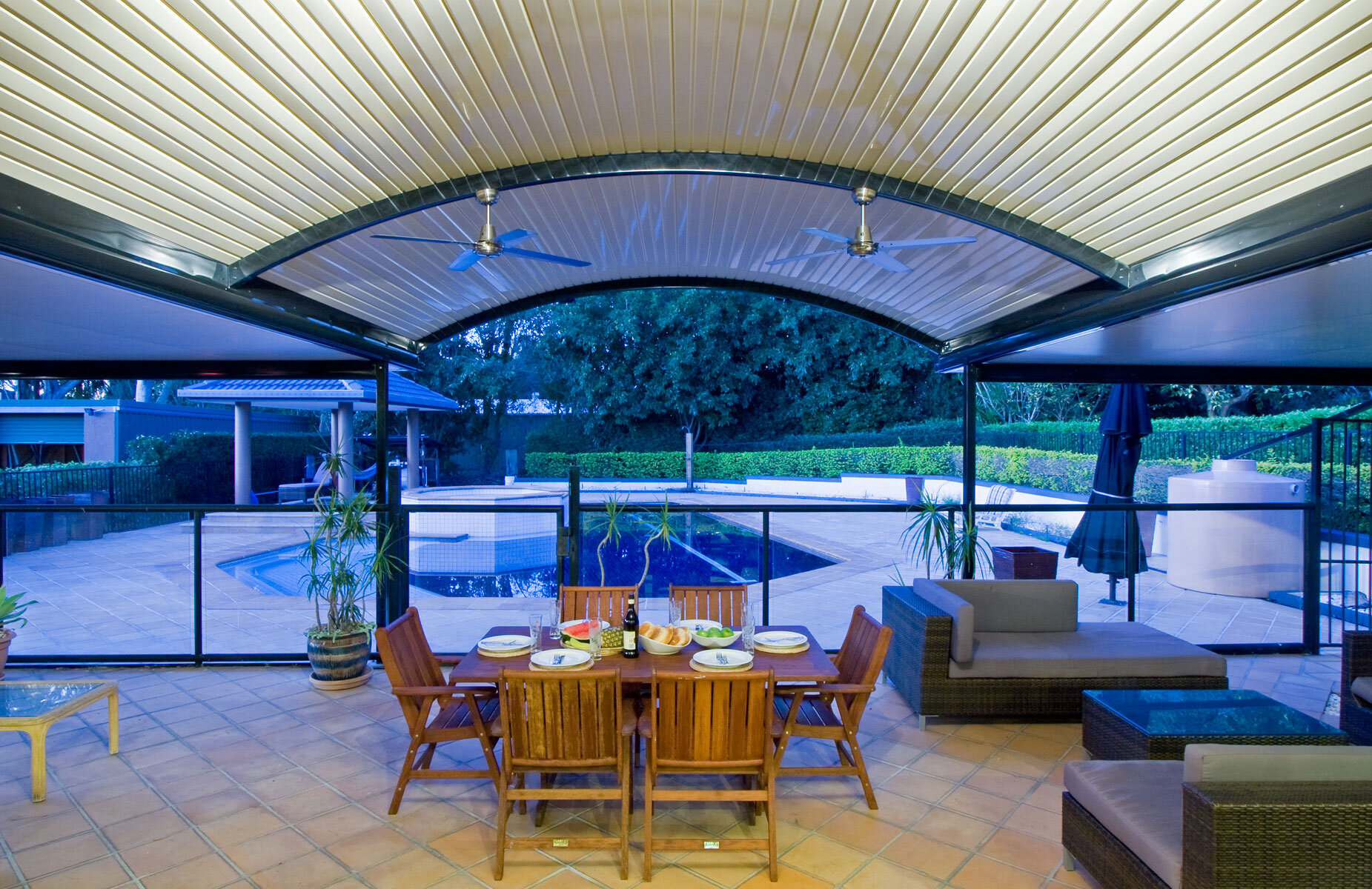 Curved Roof Verandah Patios And Pergolas Outdoor Indesign — Outdoor