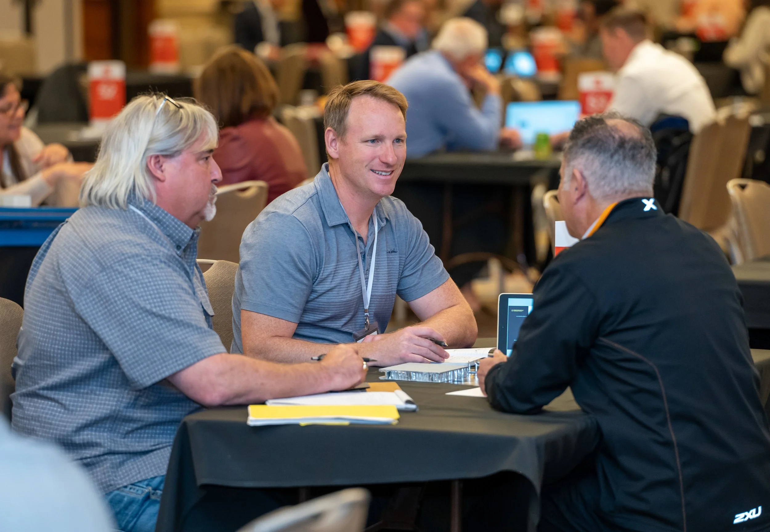 Business professionals networking at a corporate event