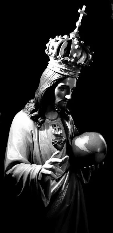 Figure of Christ complete with new fingers, mended crown and new cross