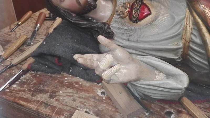 Finger replacements prior to being carved