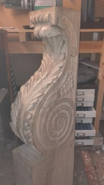 Corbel in oak replacement for National Trust property